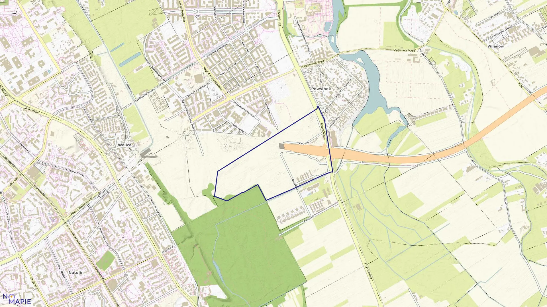 Mapa obrębu 1-10-40 w mieście Warszawa