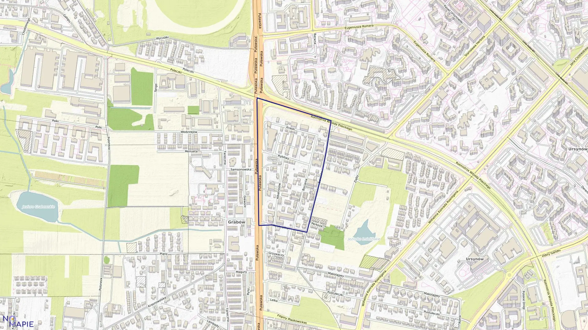 Mapa obrębu 1-10-73 w mieście Warszawa