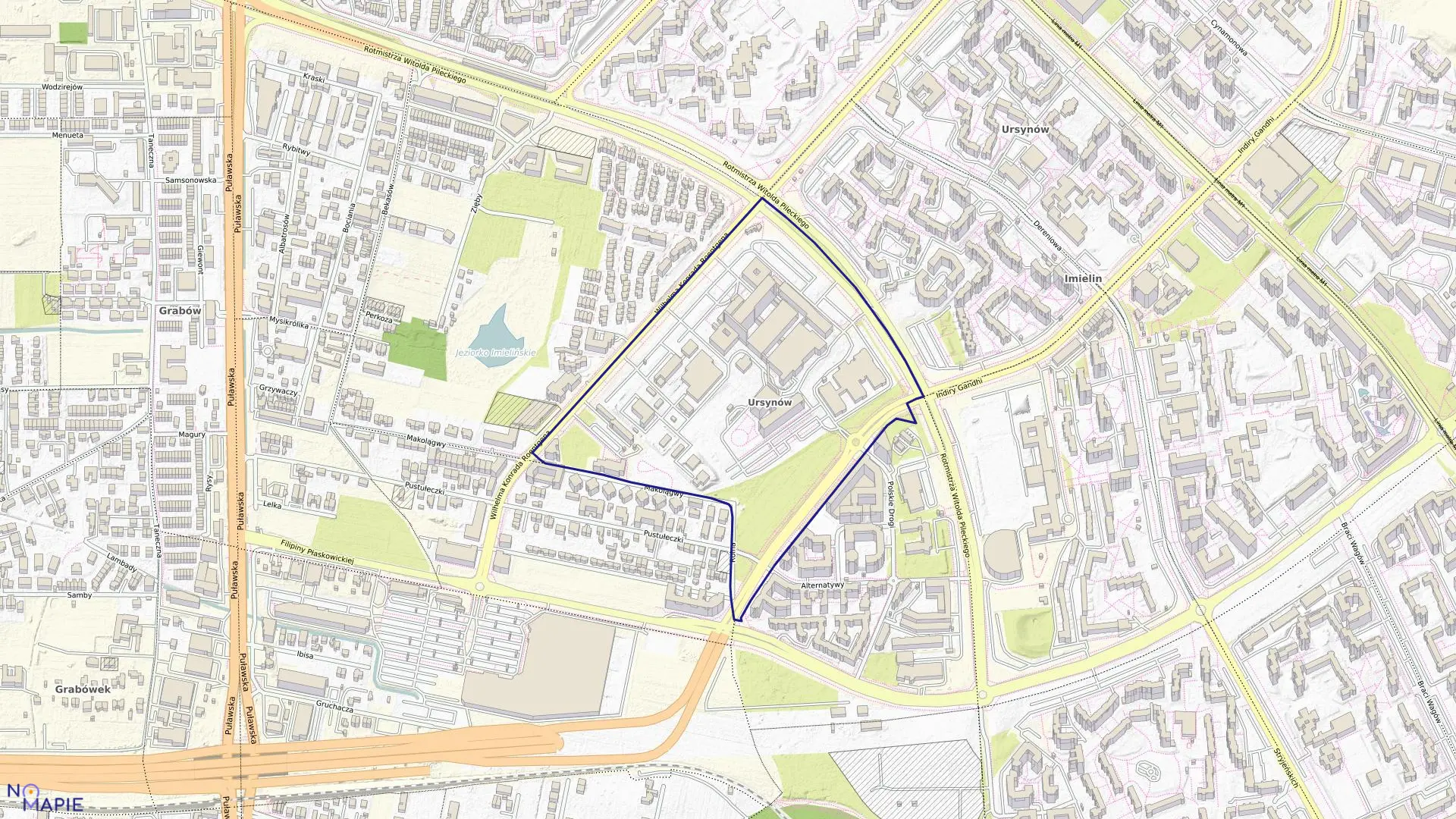 Mapa obrębu 1-10-75 w mieście Warszawa