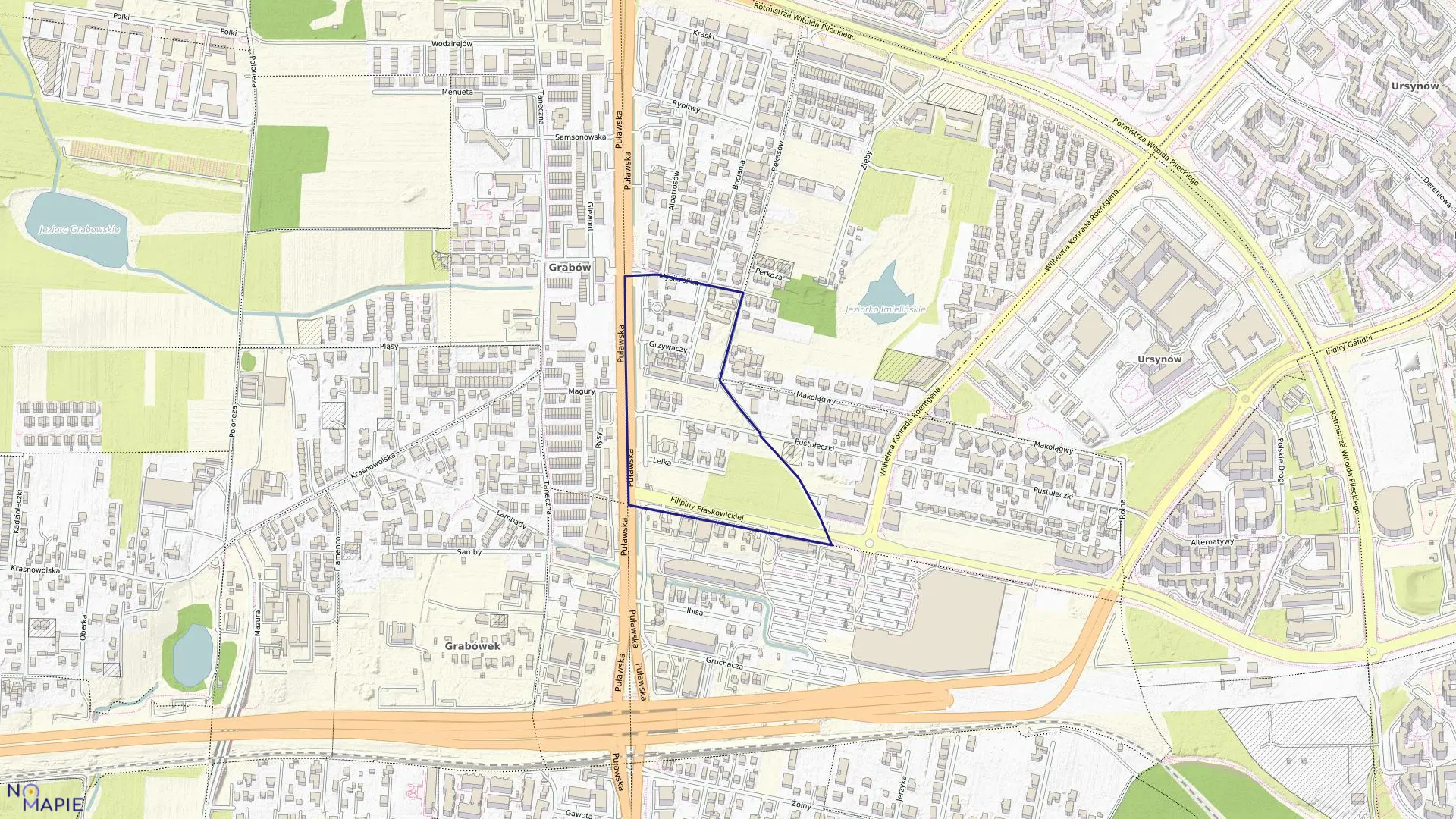 Mapa obrębu 1-10-76 w mieście Warszawa