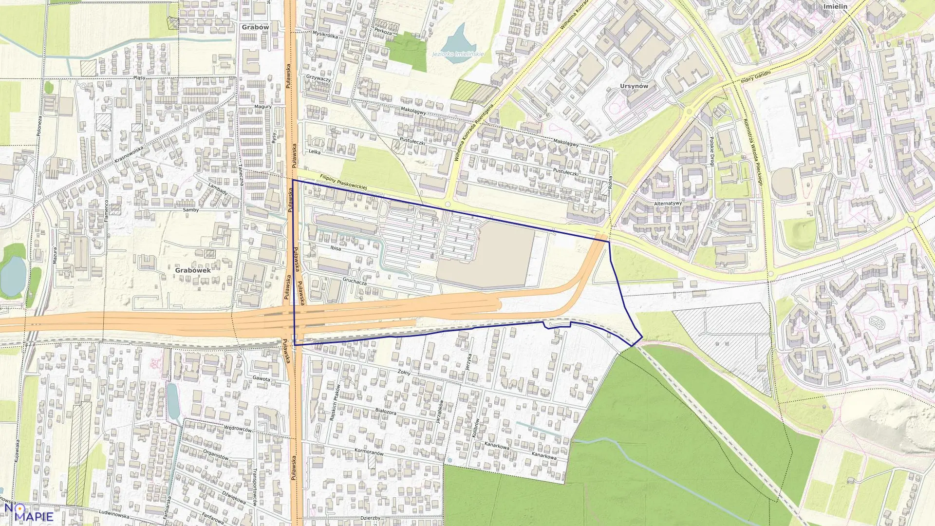 Mapa obrębu 1-10-77 w mieście Warszawa