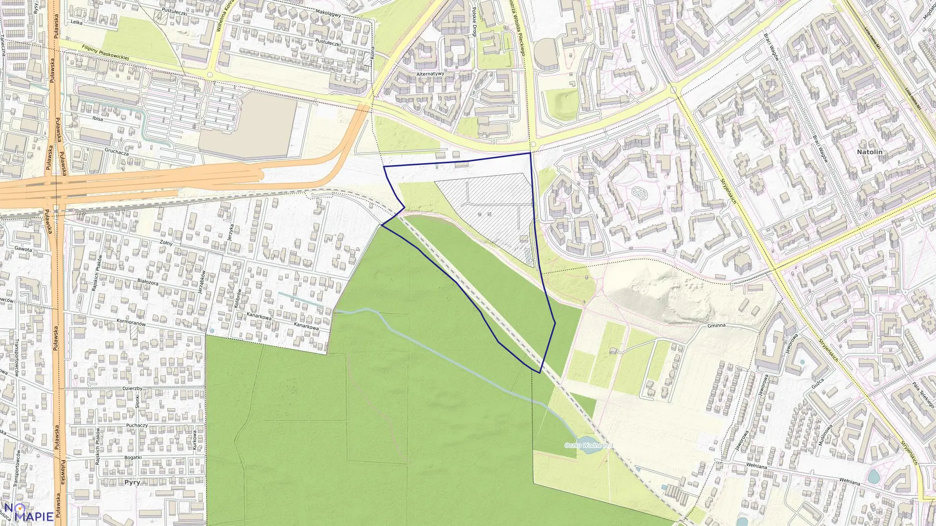 Mapa obrębu 1-10-80 w mieście Warszawa