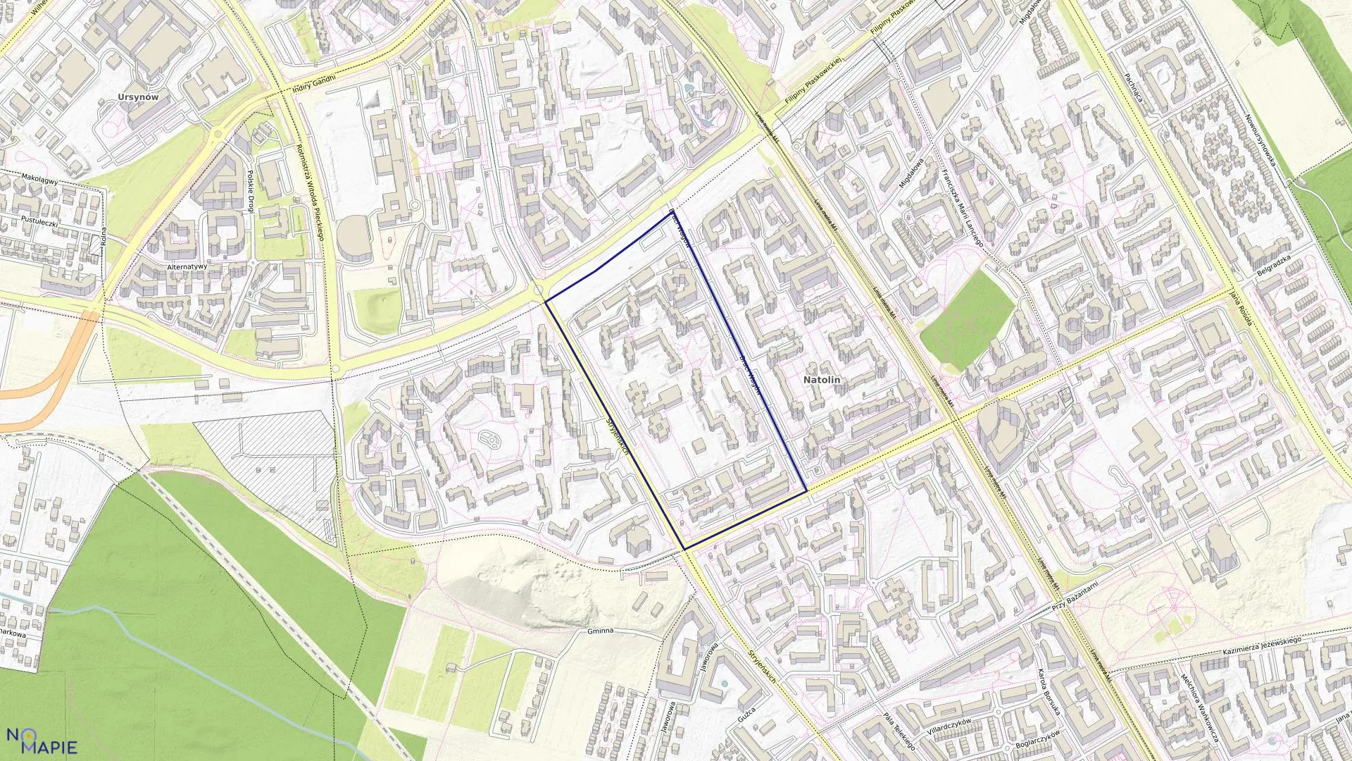 Mapa obrębu 1-11-03 w mieście Warszawa