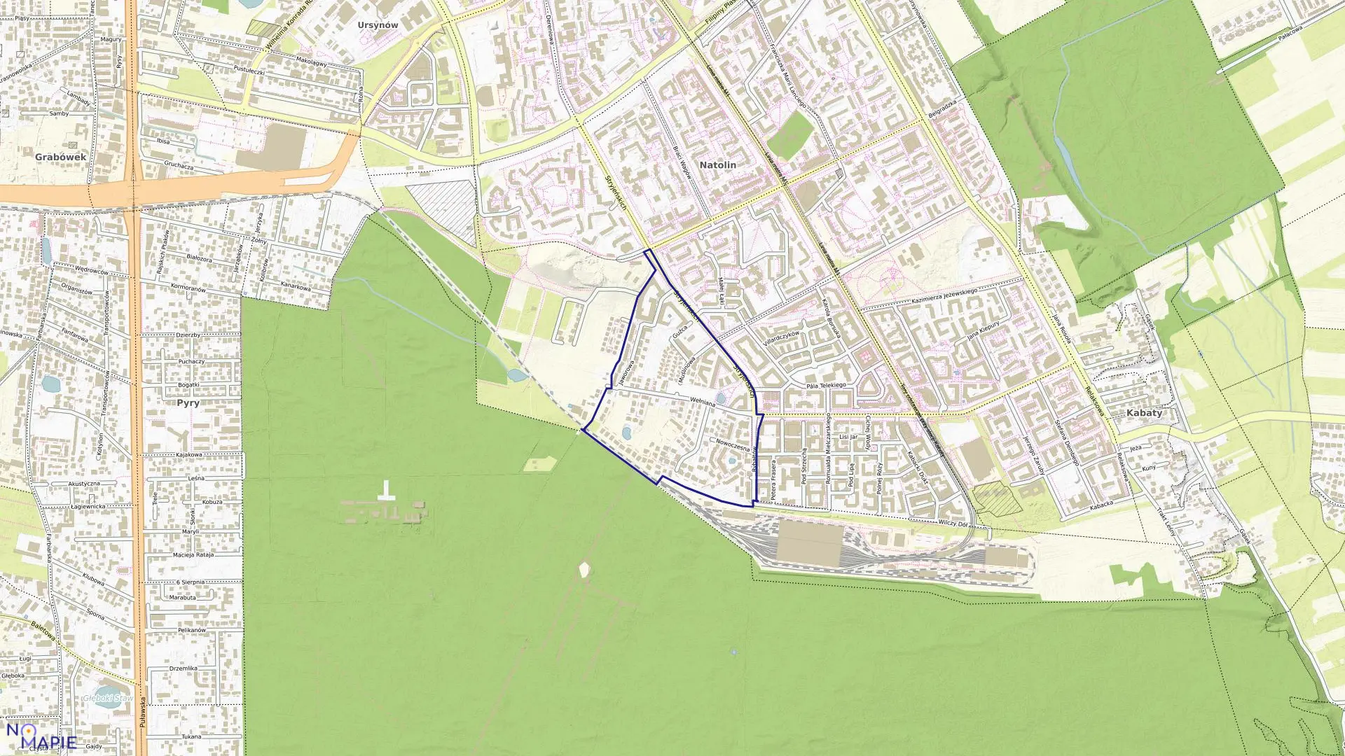 Mapa obrębu 1-11-07 w mieście Warszawa