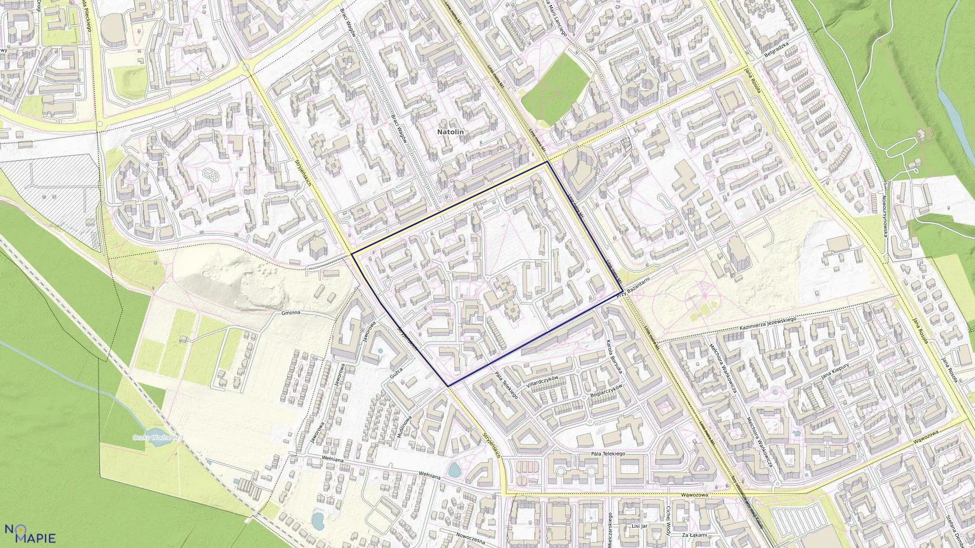 Mapa obrębu 1-11-08 w mieście Warszawa