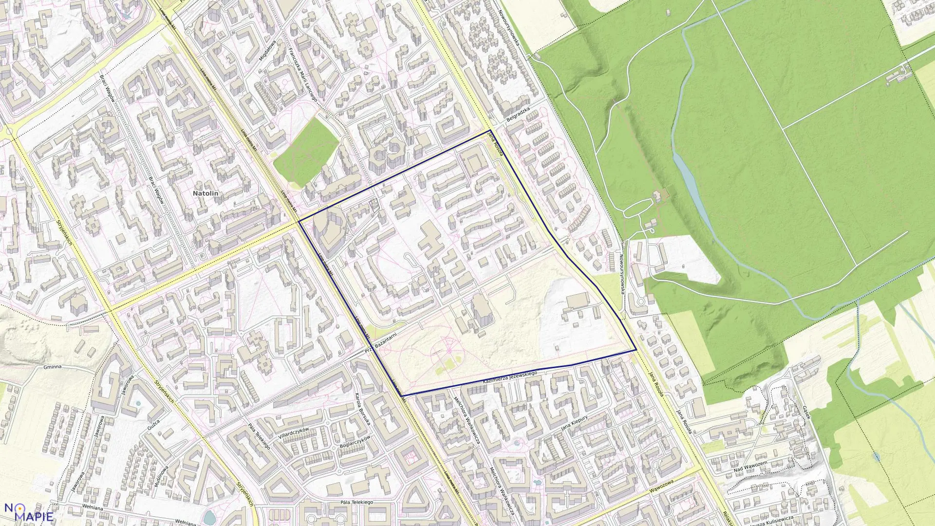 Mapa obrębu 1-11-09 w mieście Warszawa