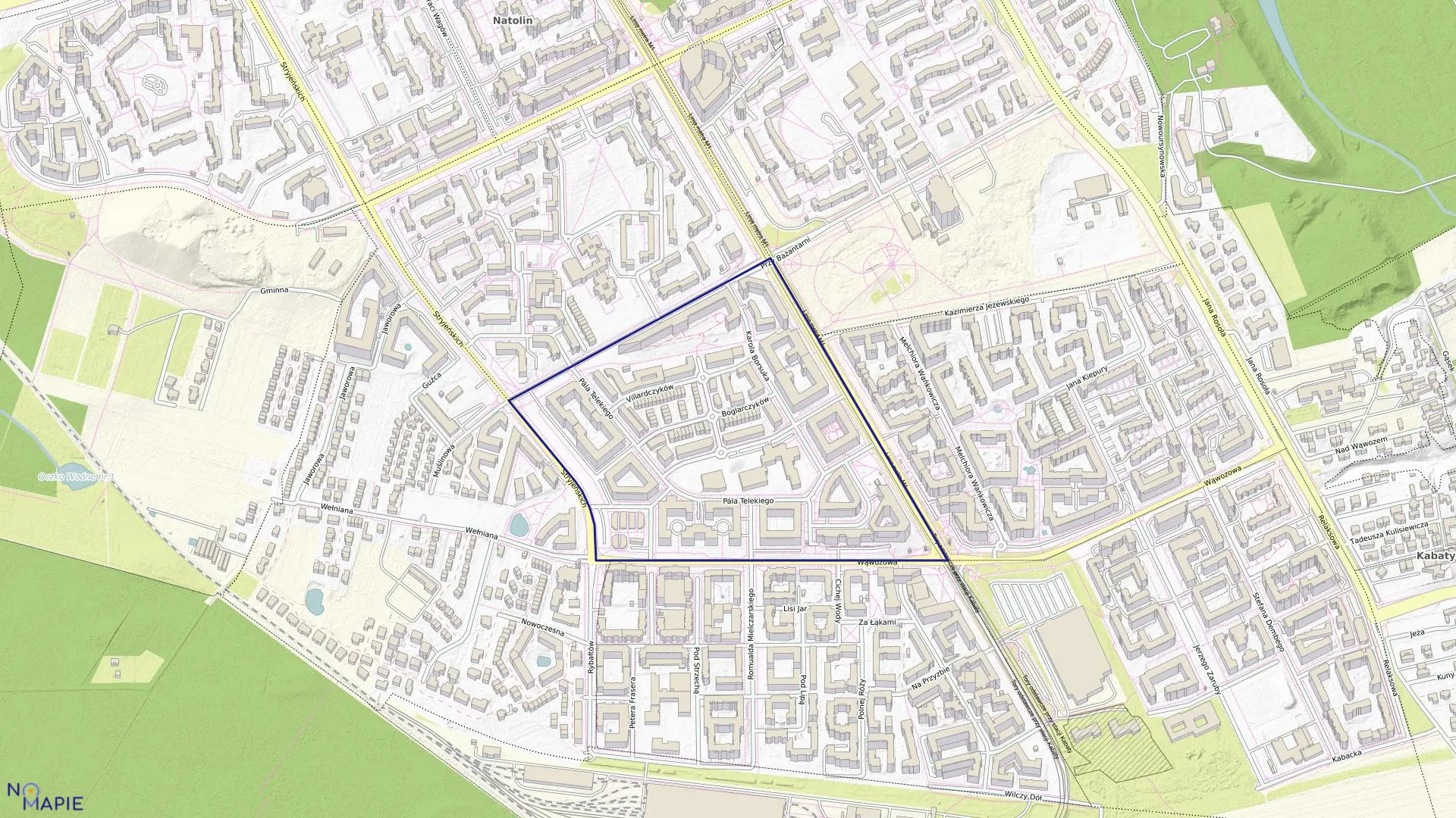 Mapa obrębu 1-11-10 w mieście Warszawa