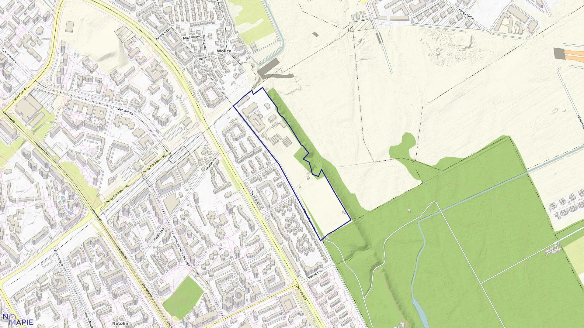 Mapa obrębu 1-11-15 w mieście Warszawa