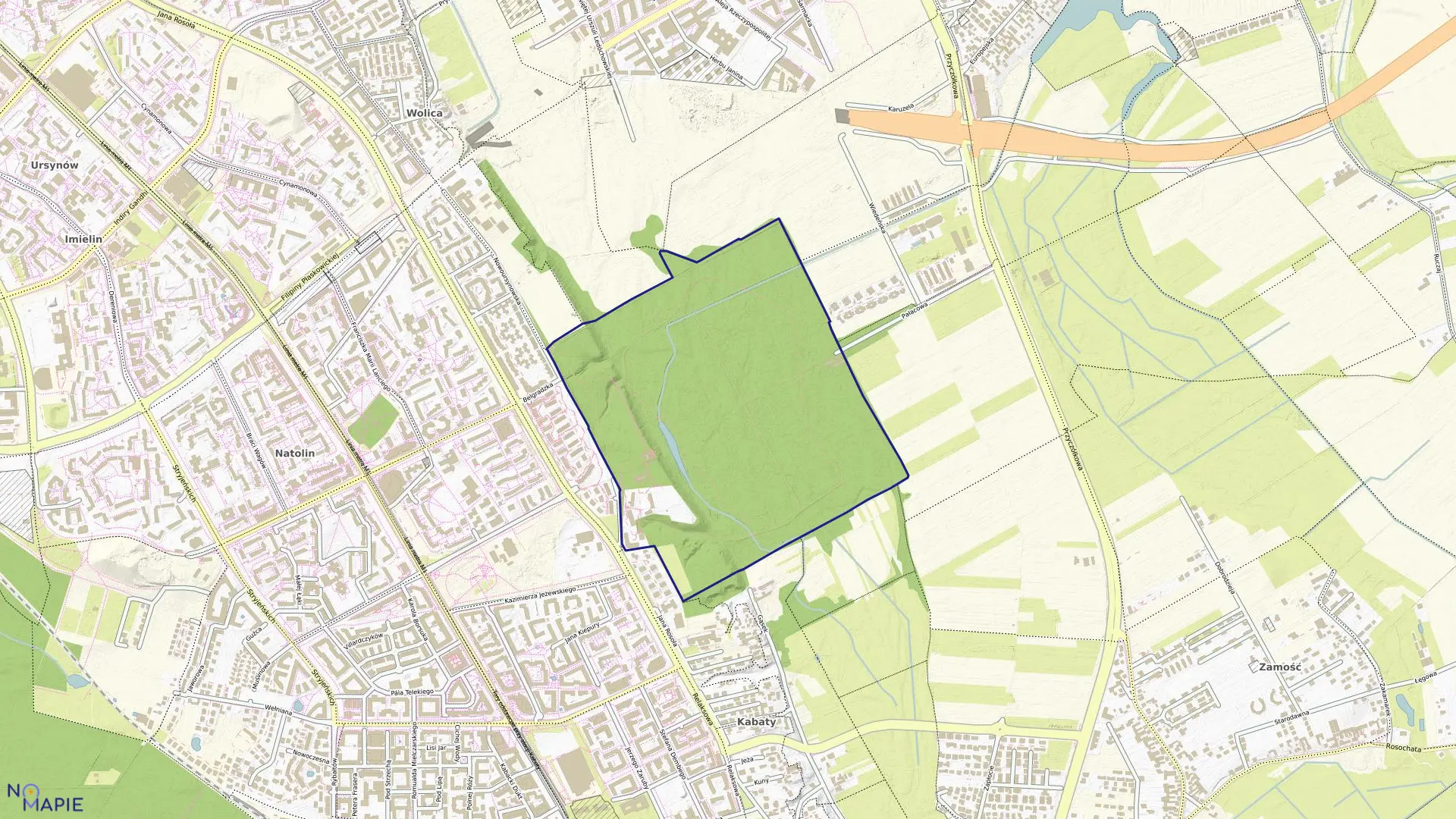 Mapa obrębu 1-11-16 w mieście Warszawa