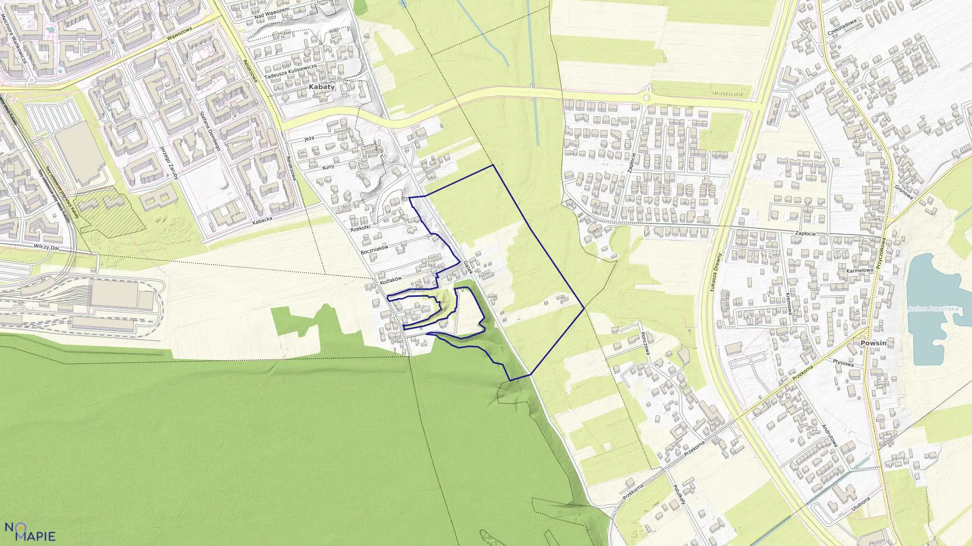 Mapa obrębu 1-11-20 w mieście Warszawa