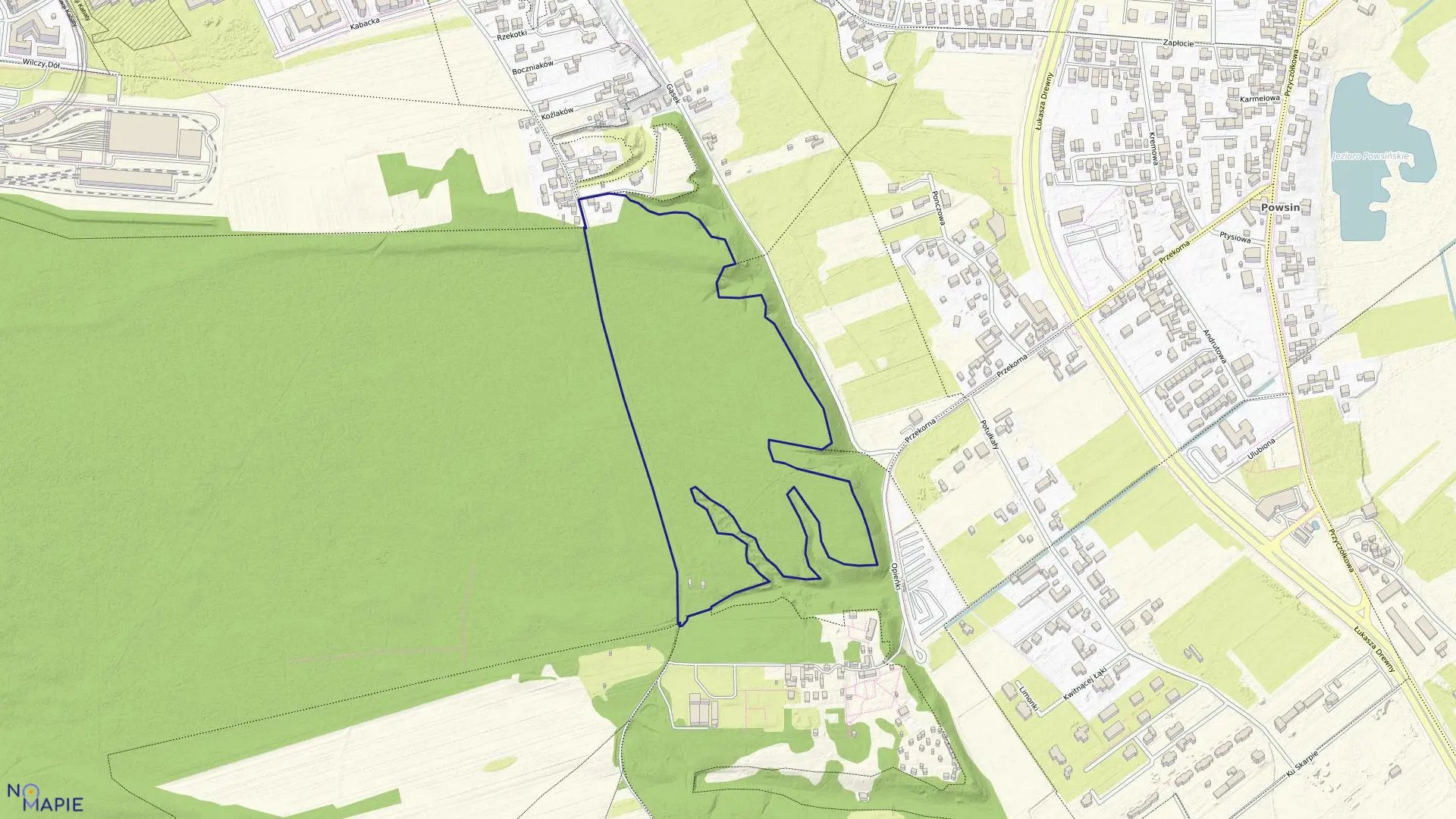 Mapa obrębu 1-12-05 w mieście Warszawa