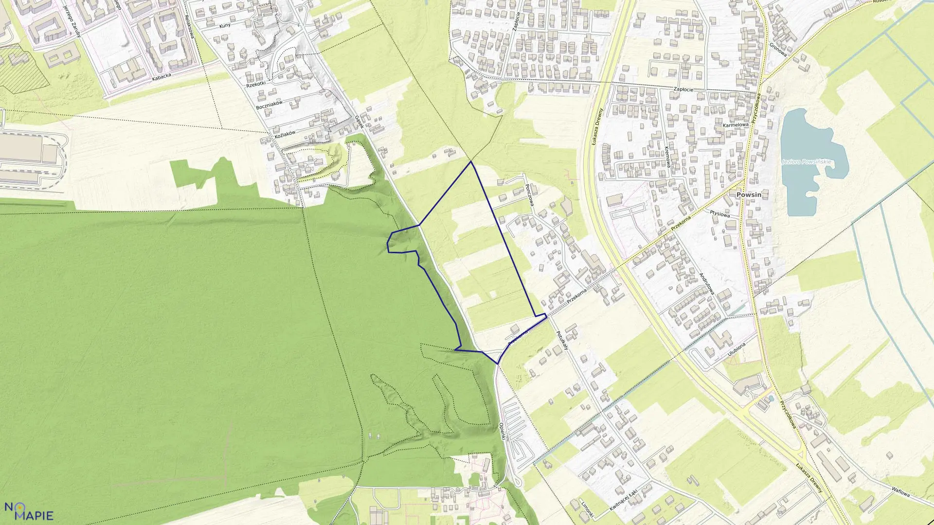 Mapa obrębu 1-12-06 w mieście Warszawa