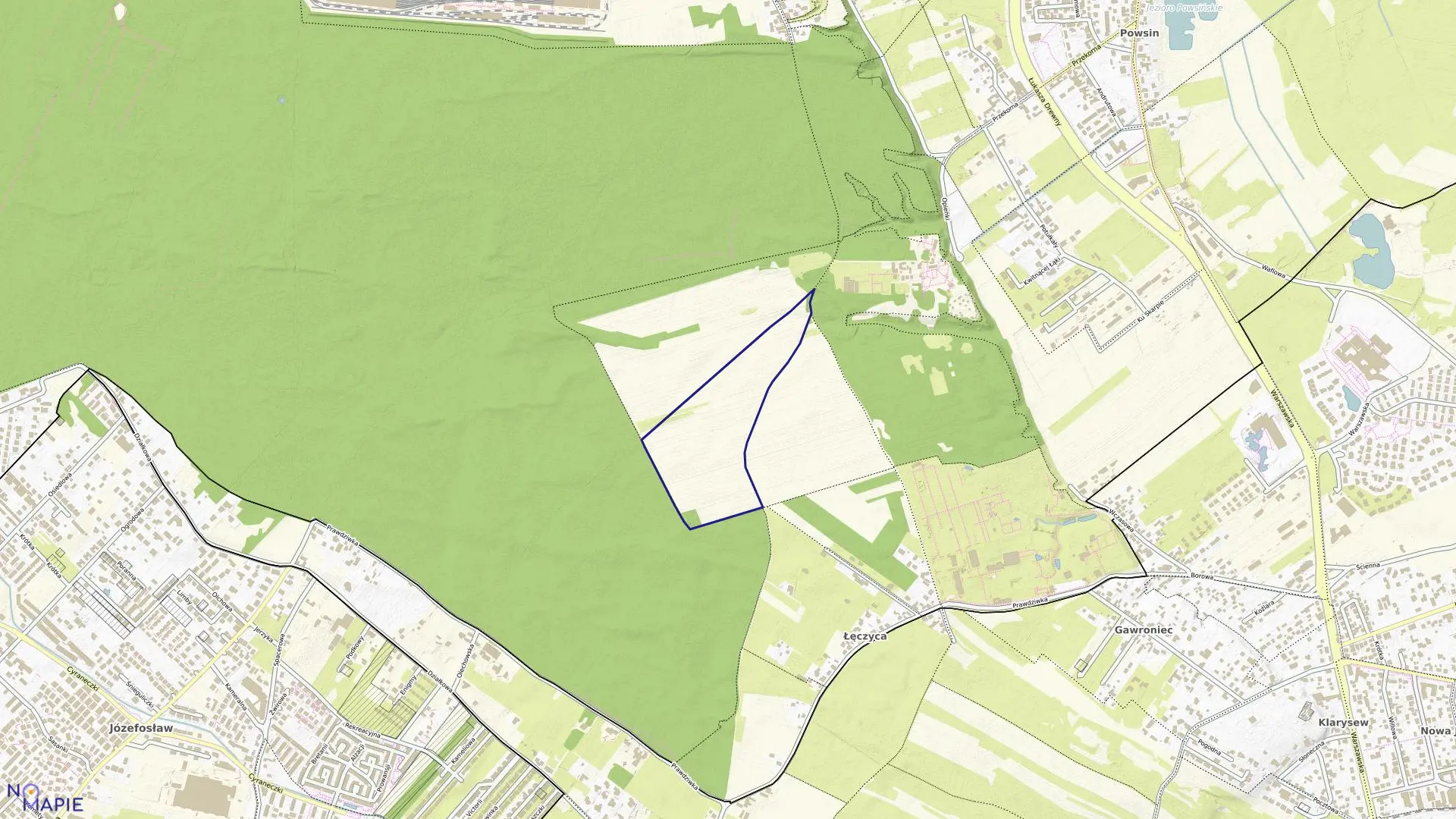 Mapa obrębu 1-12-08 w mieście Warszawa