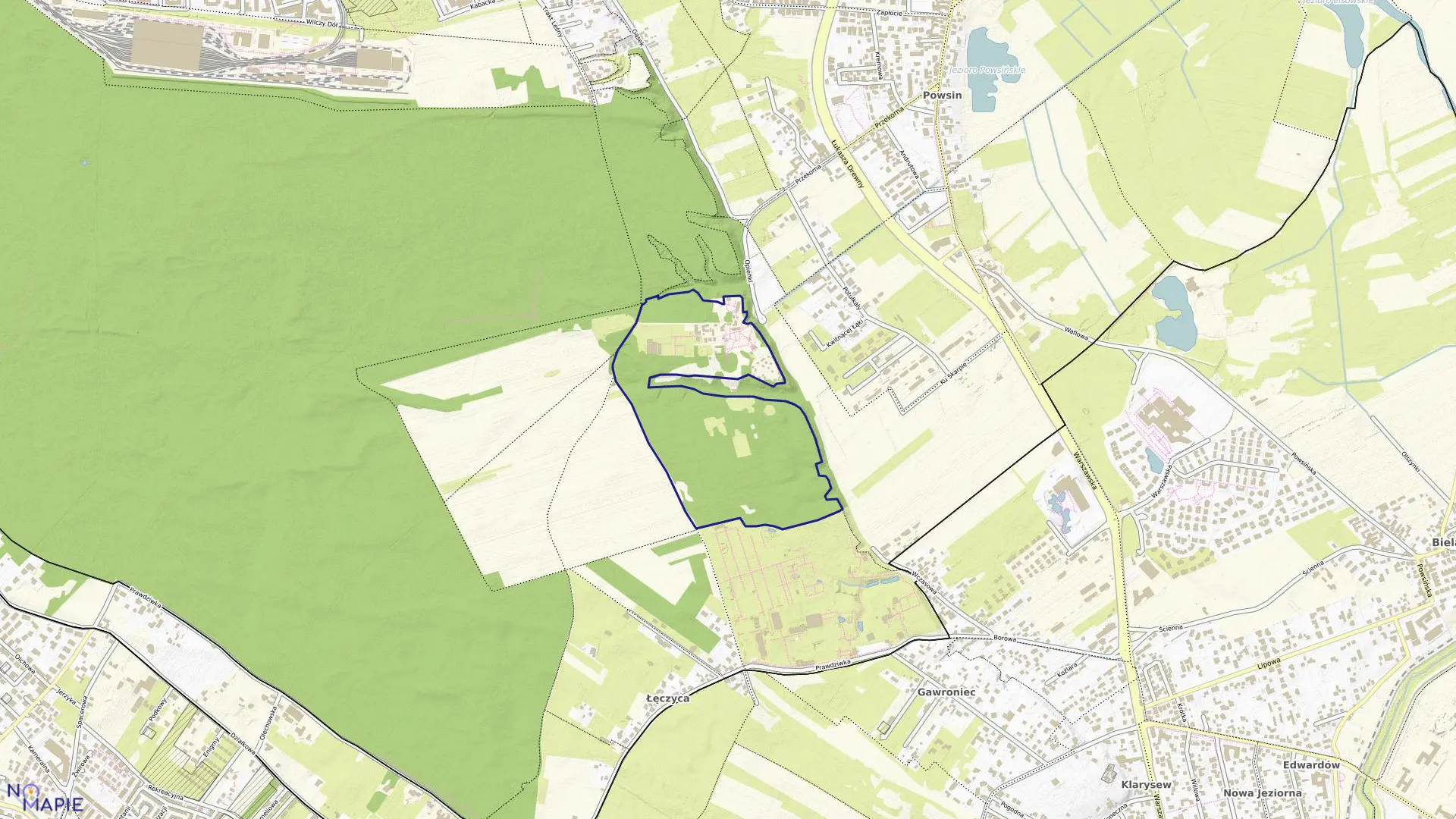 Mapa obrębu 1-12-10 w mieście Warszawa