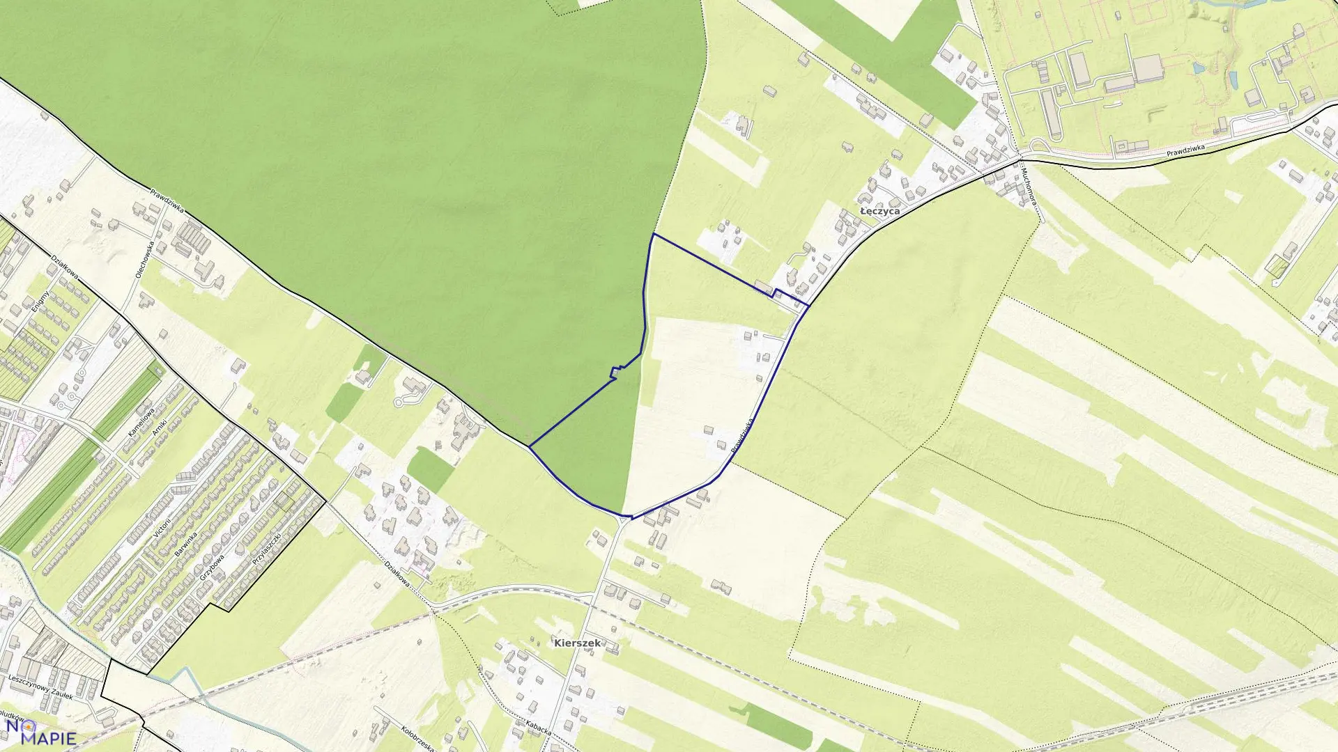 Mapa obrębu 1-12-12 w mieście Warszawa