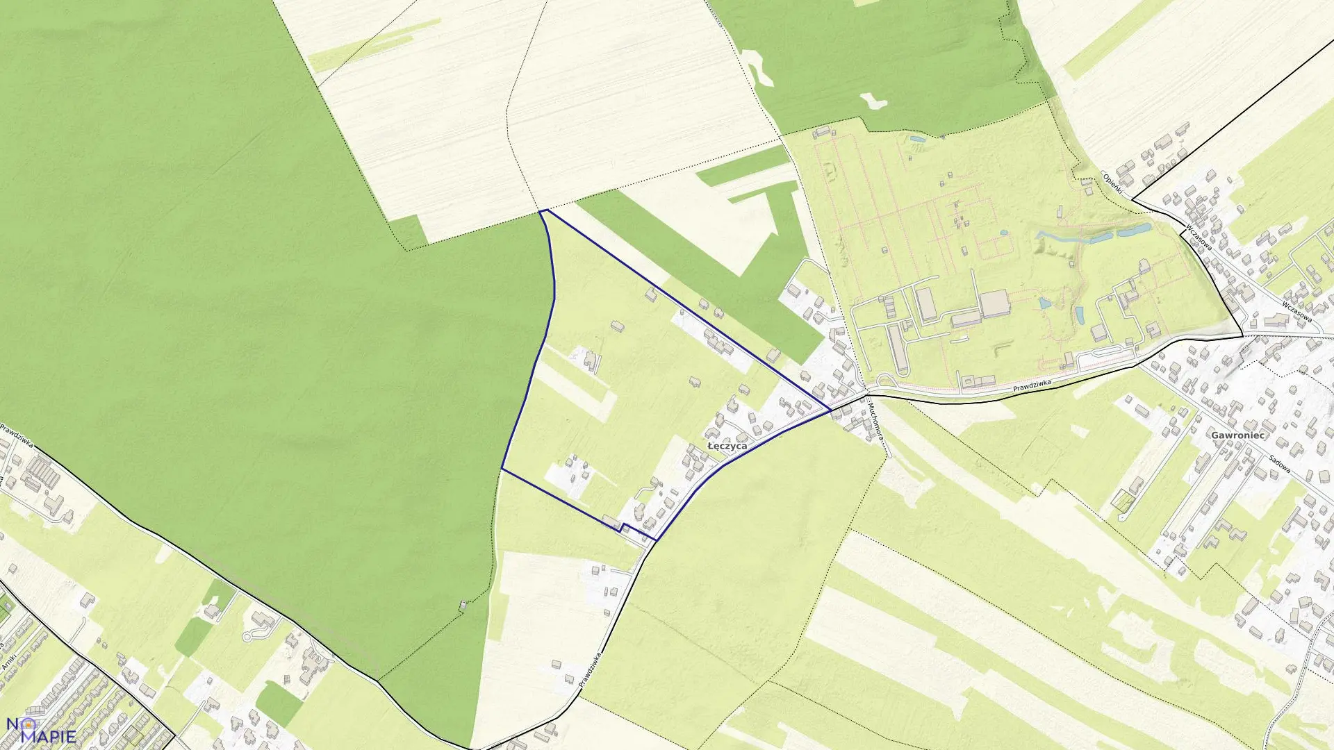 Mapa obrębu 1-12-13 w mieście Warszawa