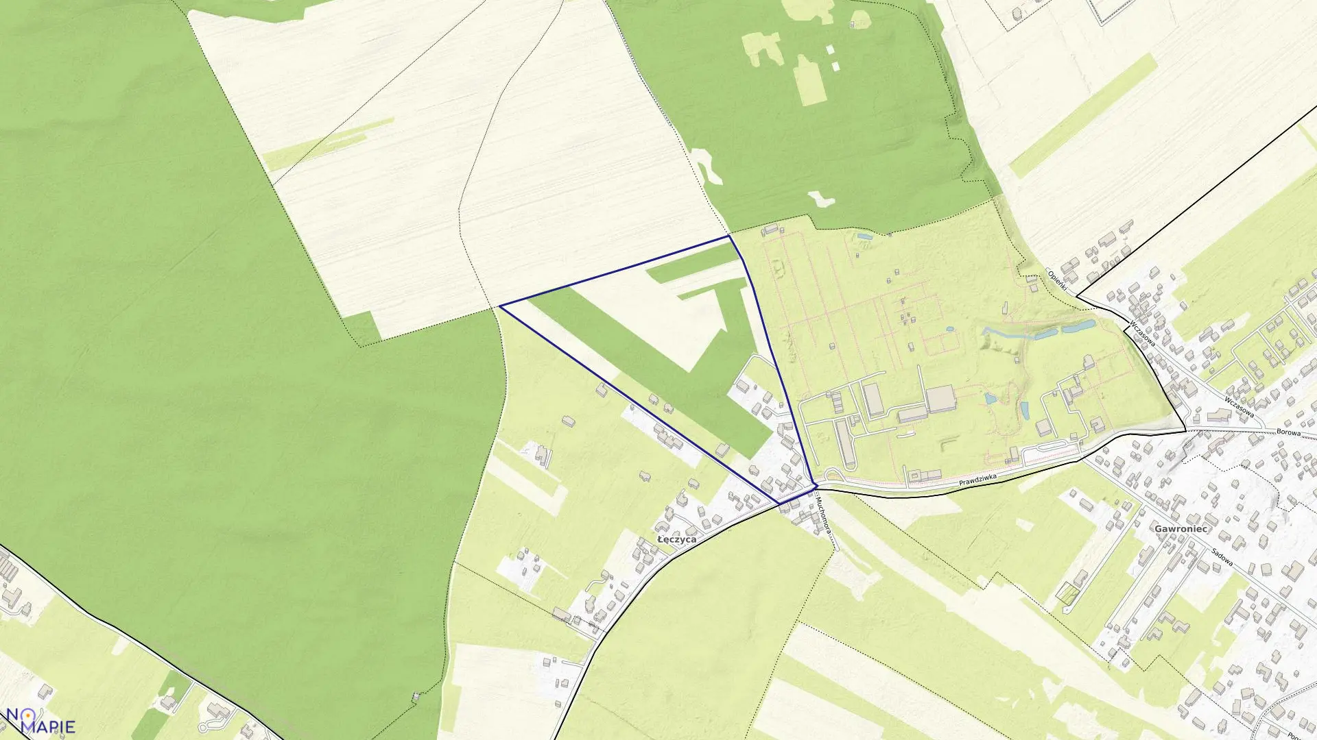 Mapa obrębu 1-12-14 w mieście Warszawa