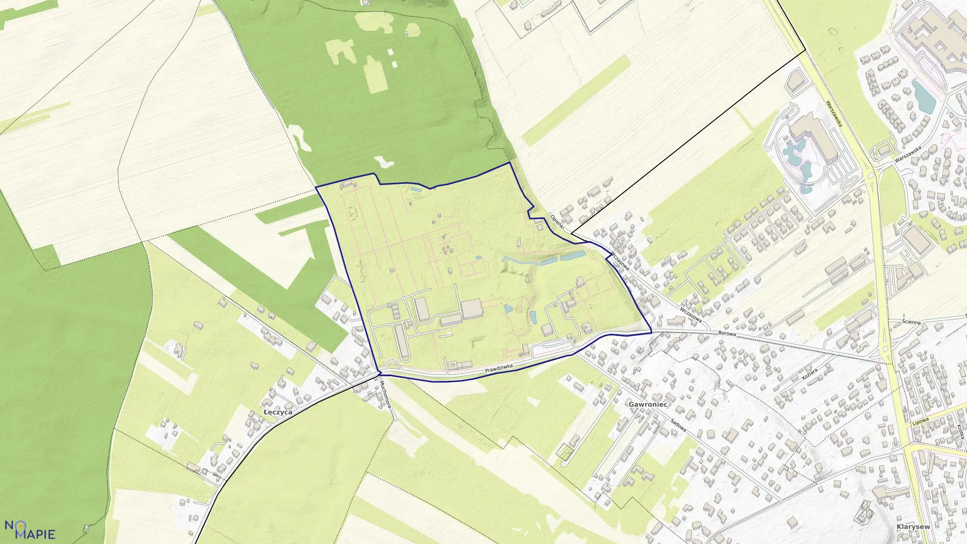 Mapa obrębu 1-12-15 w mieście Warszawa