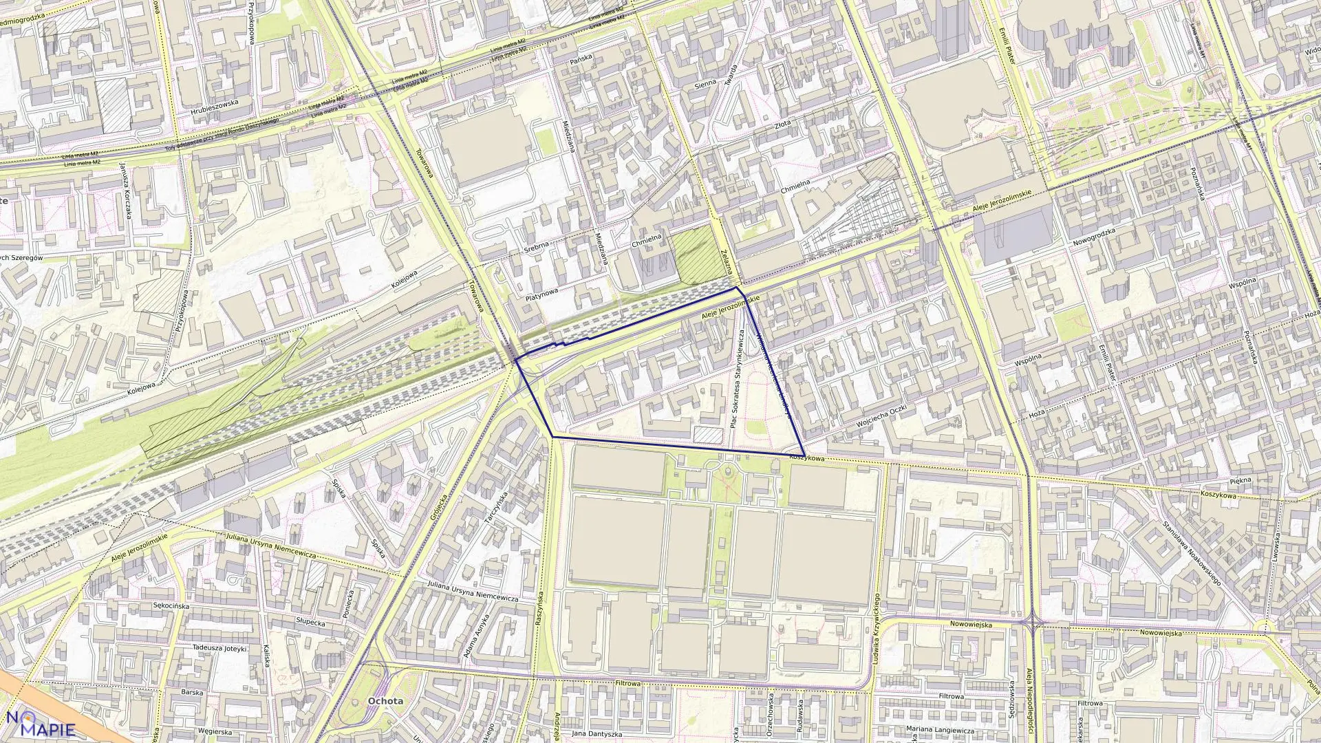 Mapa obrębu 2-01-01 w mieście Warszawa