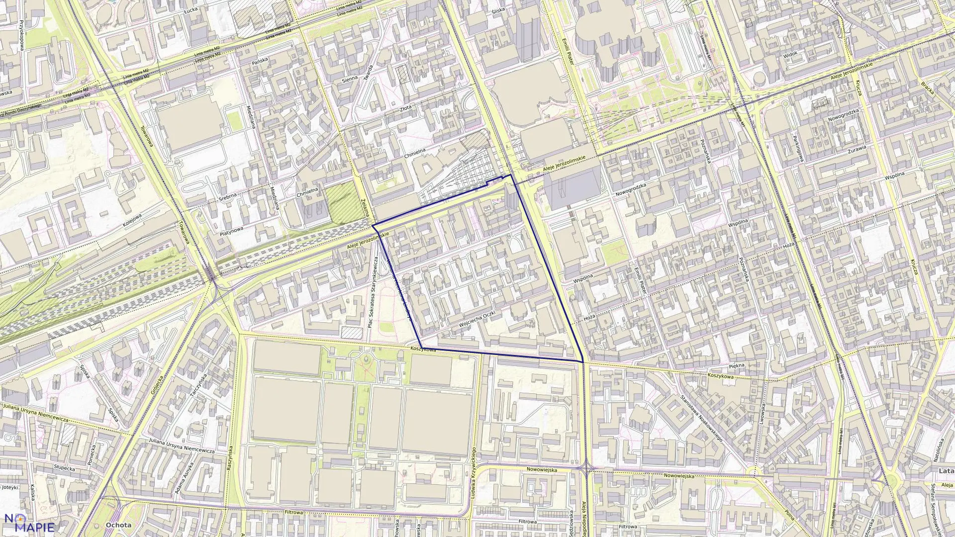 Mapa obrębu 2-01-02 w mieście Warszawa