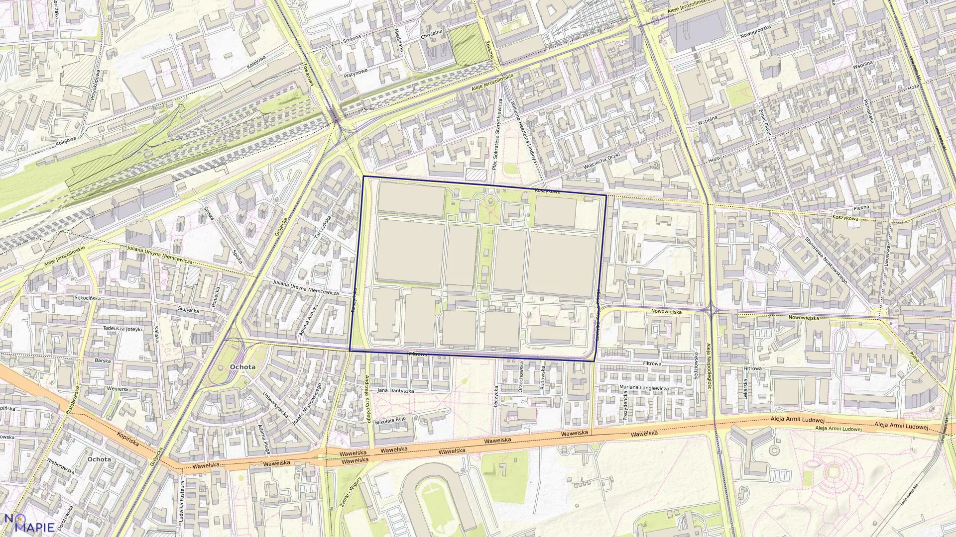 Mapa obrębu 2-01-03 w mieście Warszawa