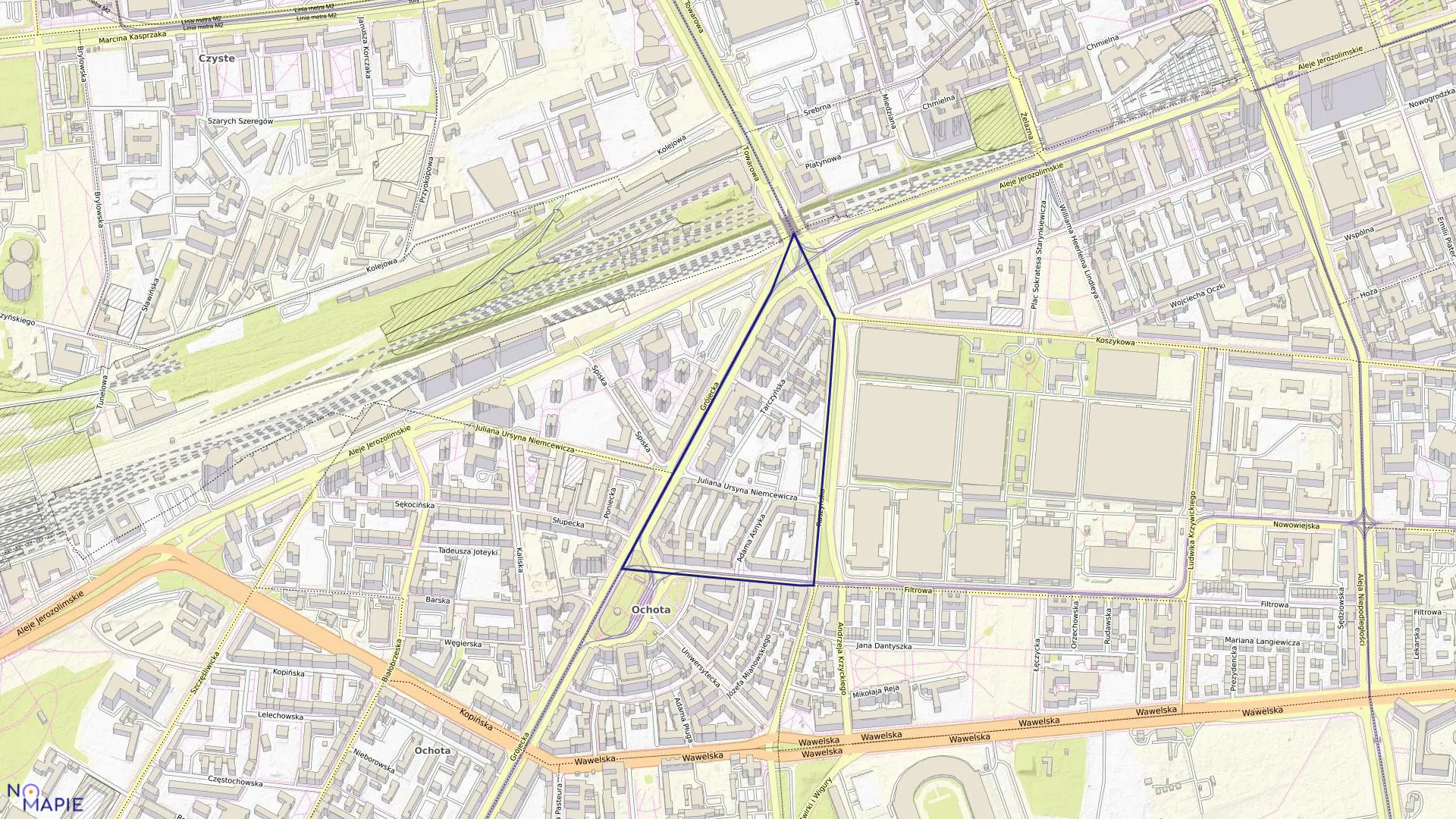 Mapa obrębu 2-02-02 w mieście Warszawa