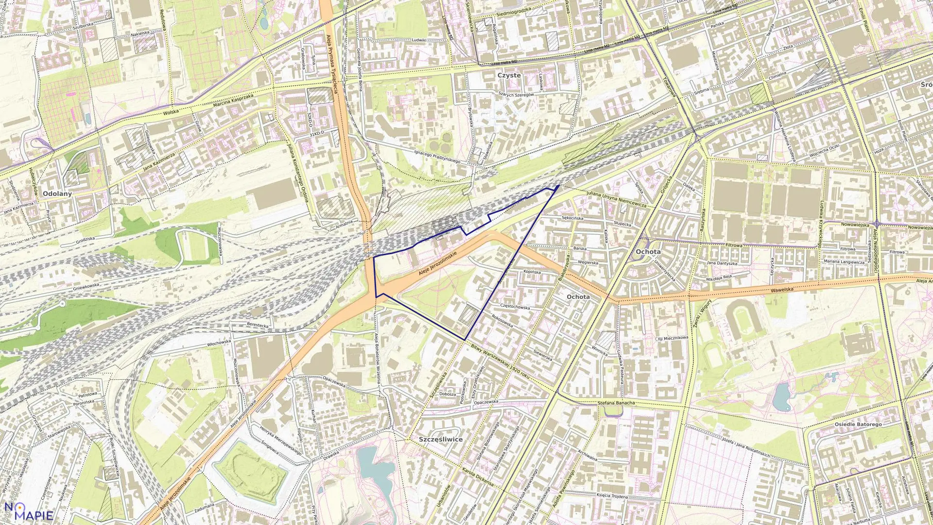 Mapa obrębu 2-02-03 w mieście Warszawa