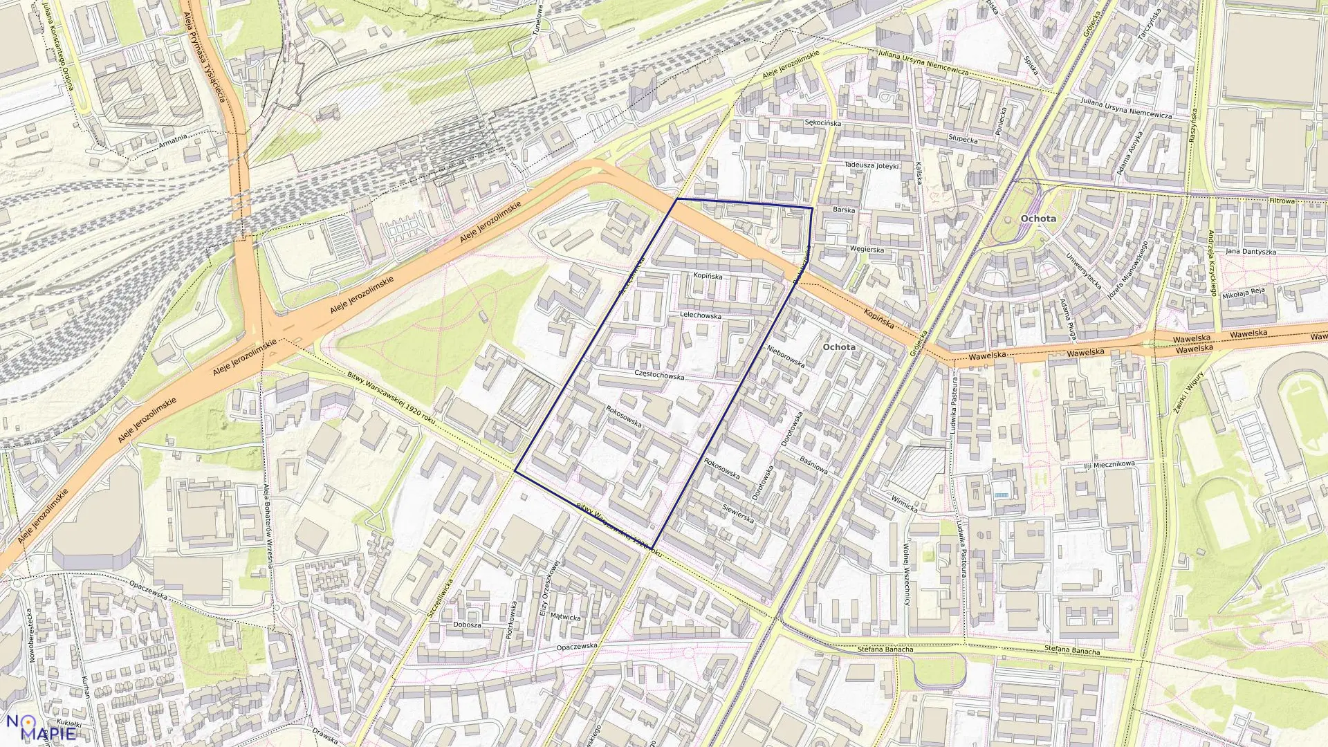 Mapa obrębu 2-02-06 w mieście Warszawa