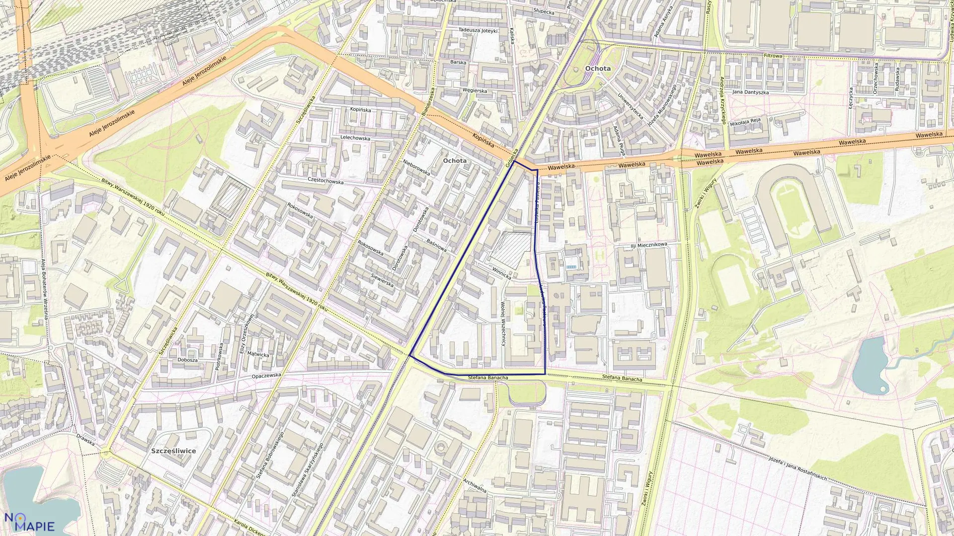 Mapa obrębu 2-02-08 w mieście Warszawa