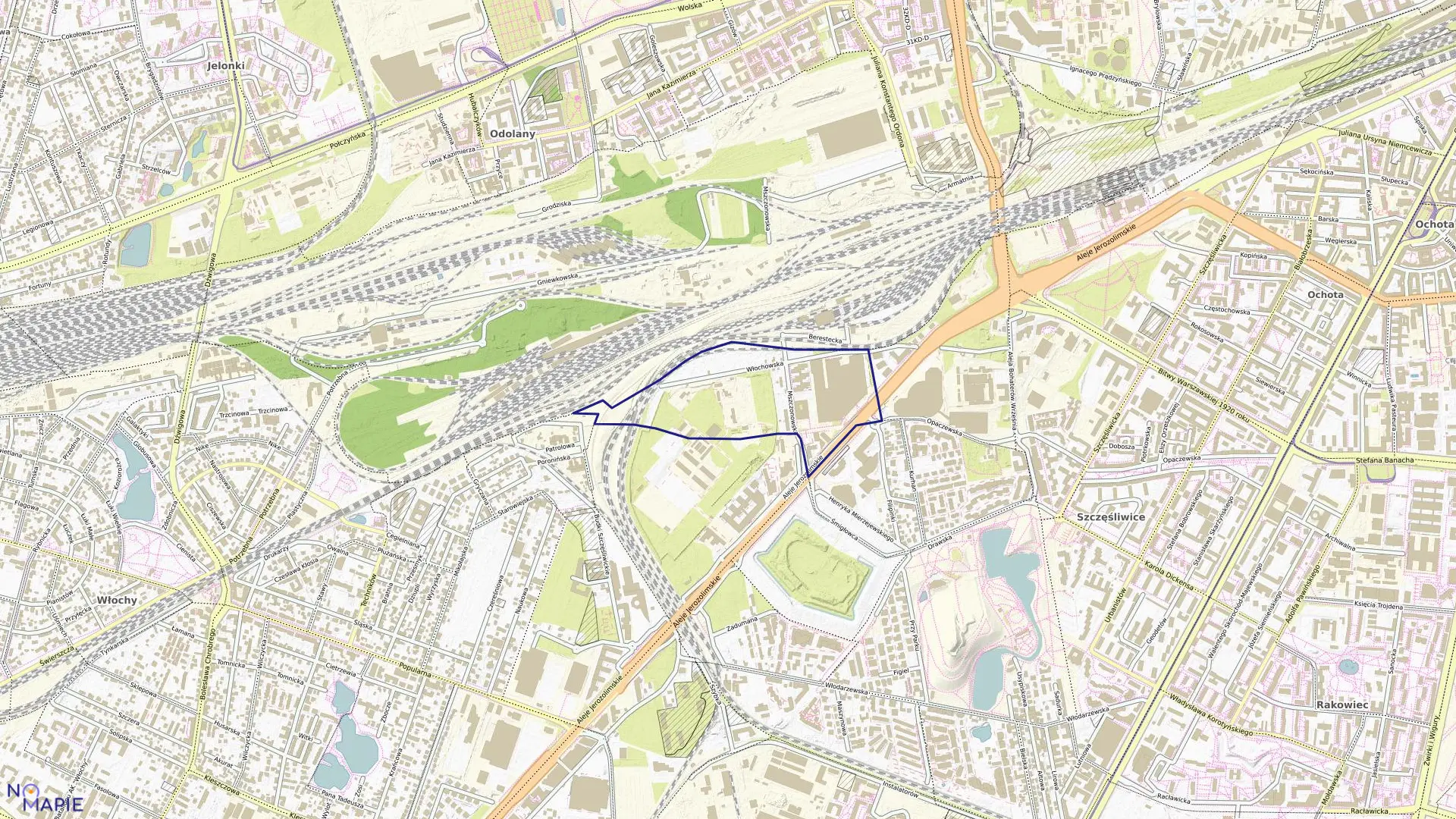 Mapa obrębu 2-03-01 w mieście Warszawa