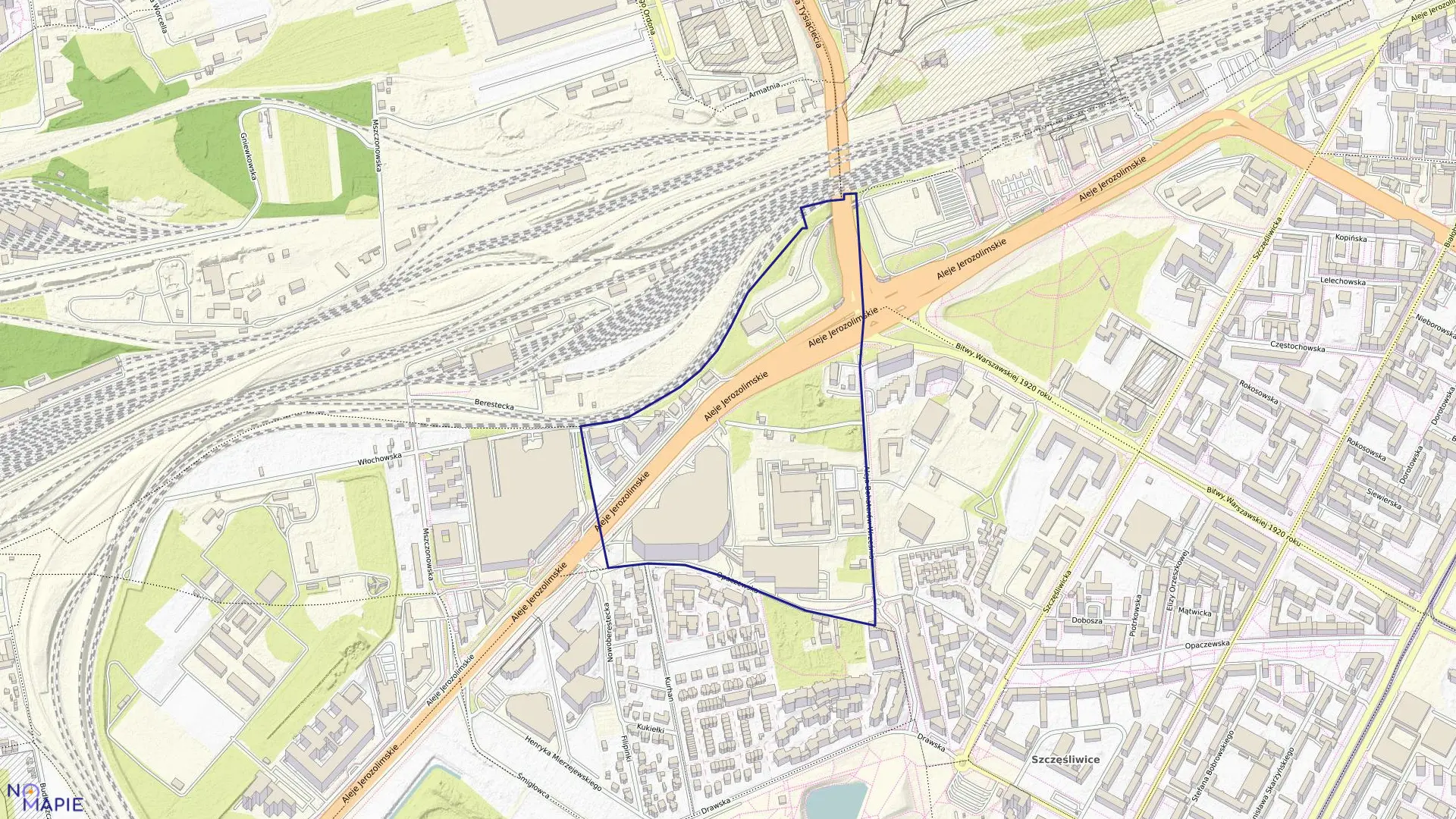 Mapa obrębu 2-03-02 w mieście Warszawa