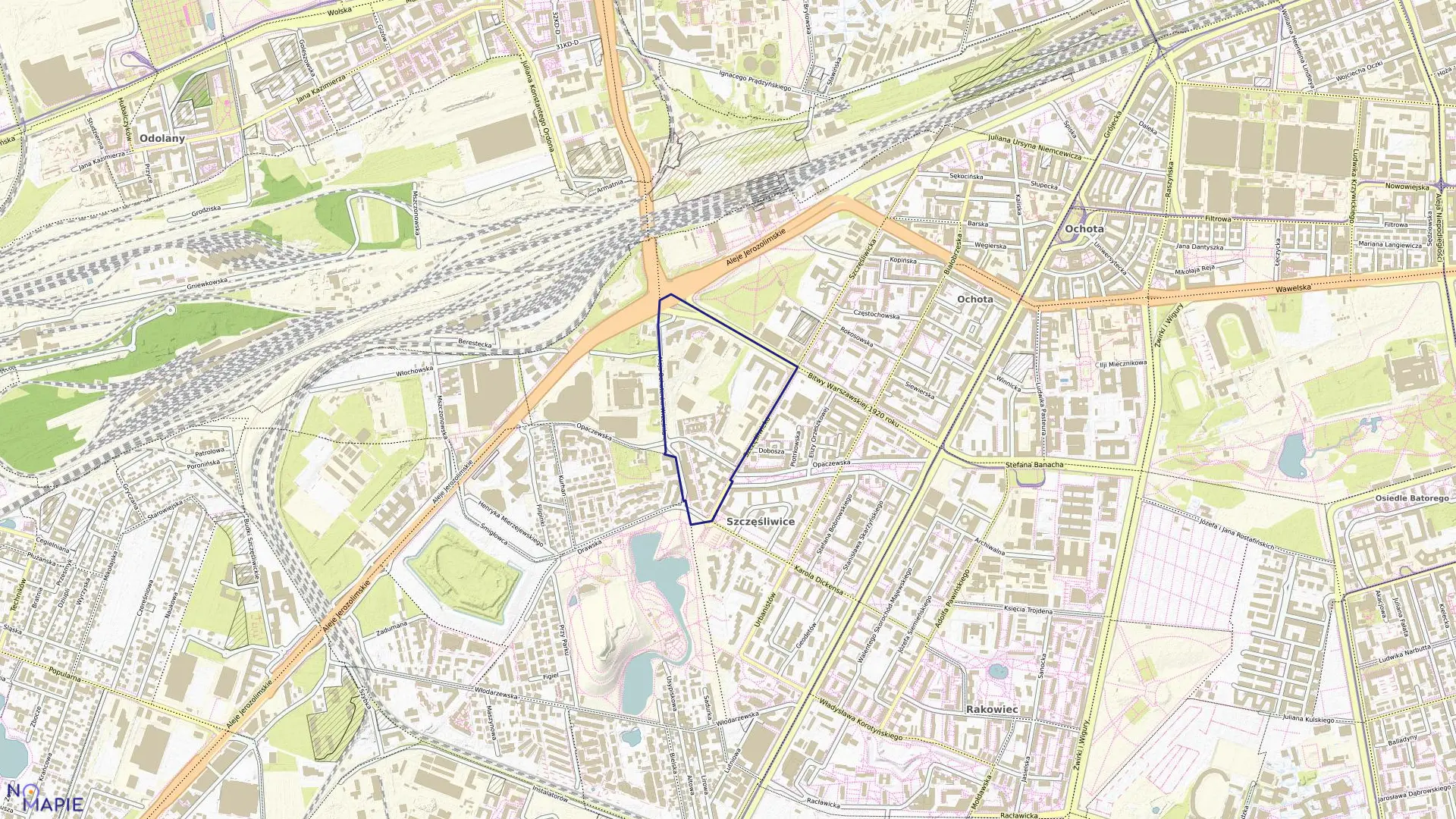 Mapa obrębu 2-03-03 w mieście Warszawa