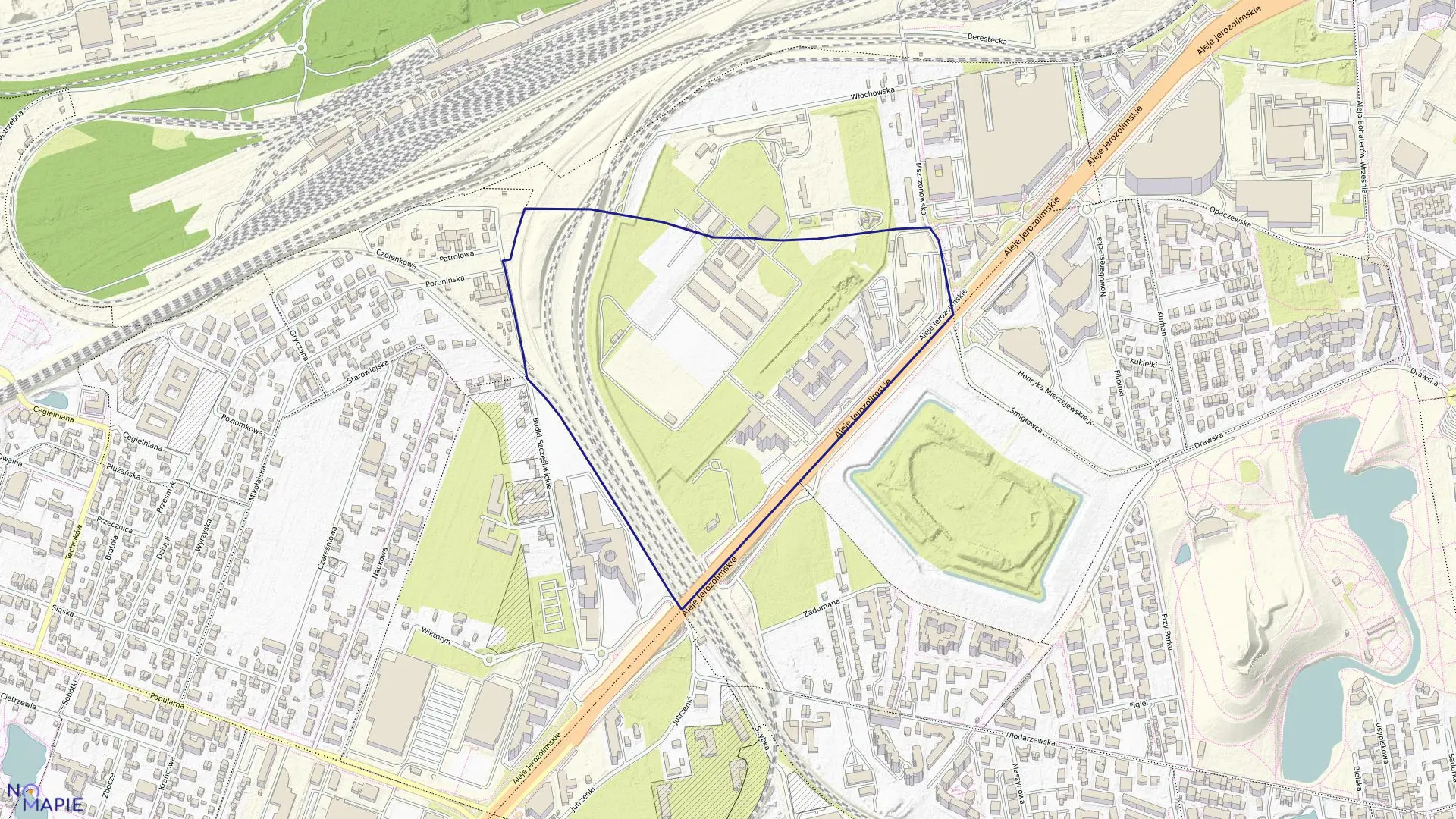 Mapa obrębu 2-03-04 w mieście Warszawa