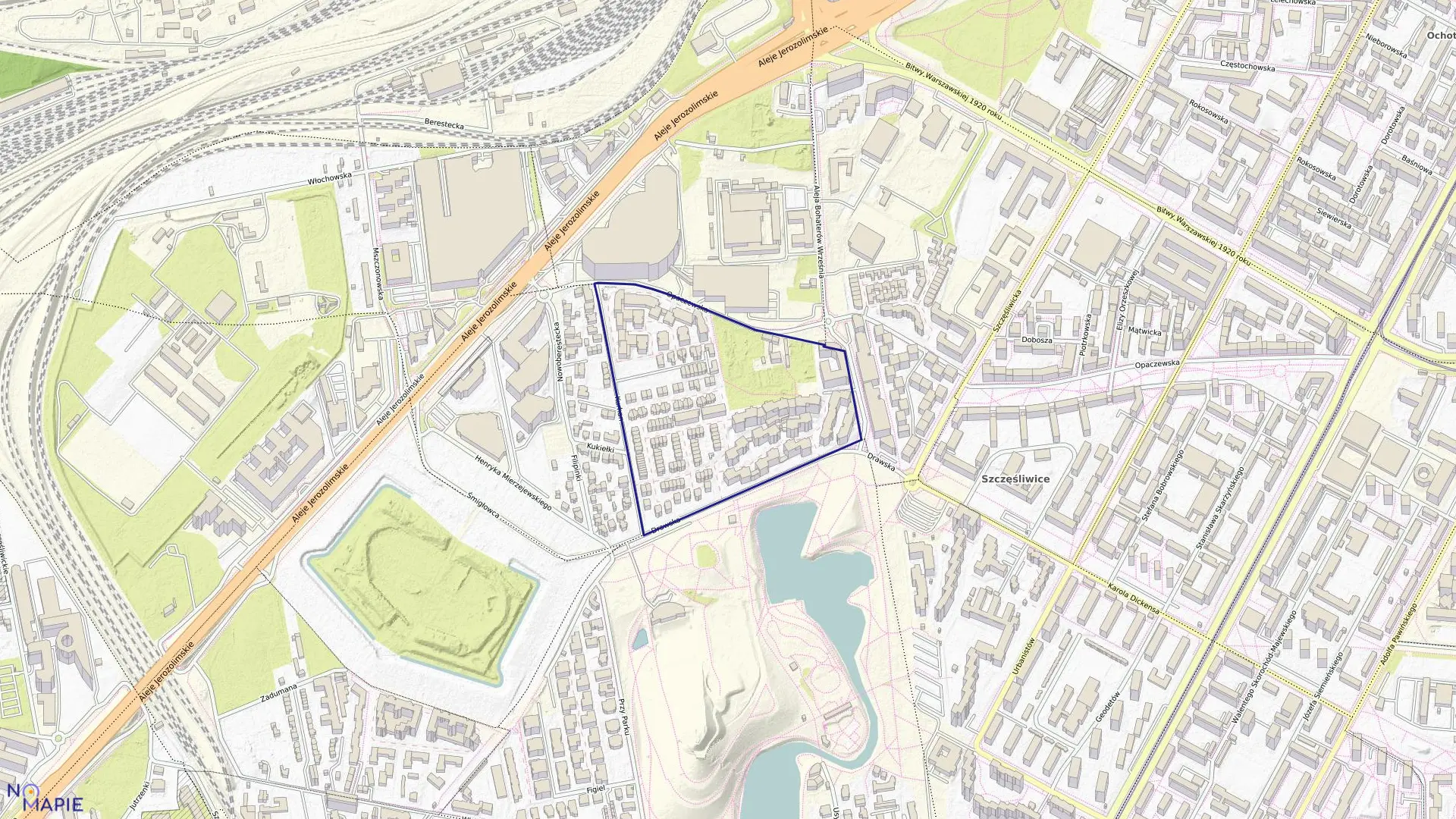 Mapa obrębu 2-03-06 w mieście Warszawa