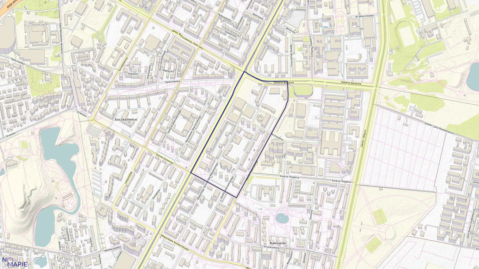 Mapa obrębu 2-03-09 w mieście Warszawa