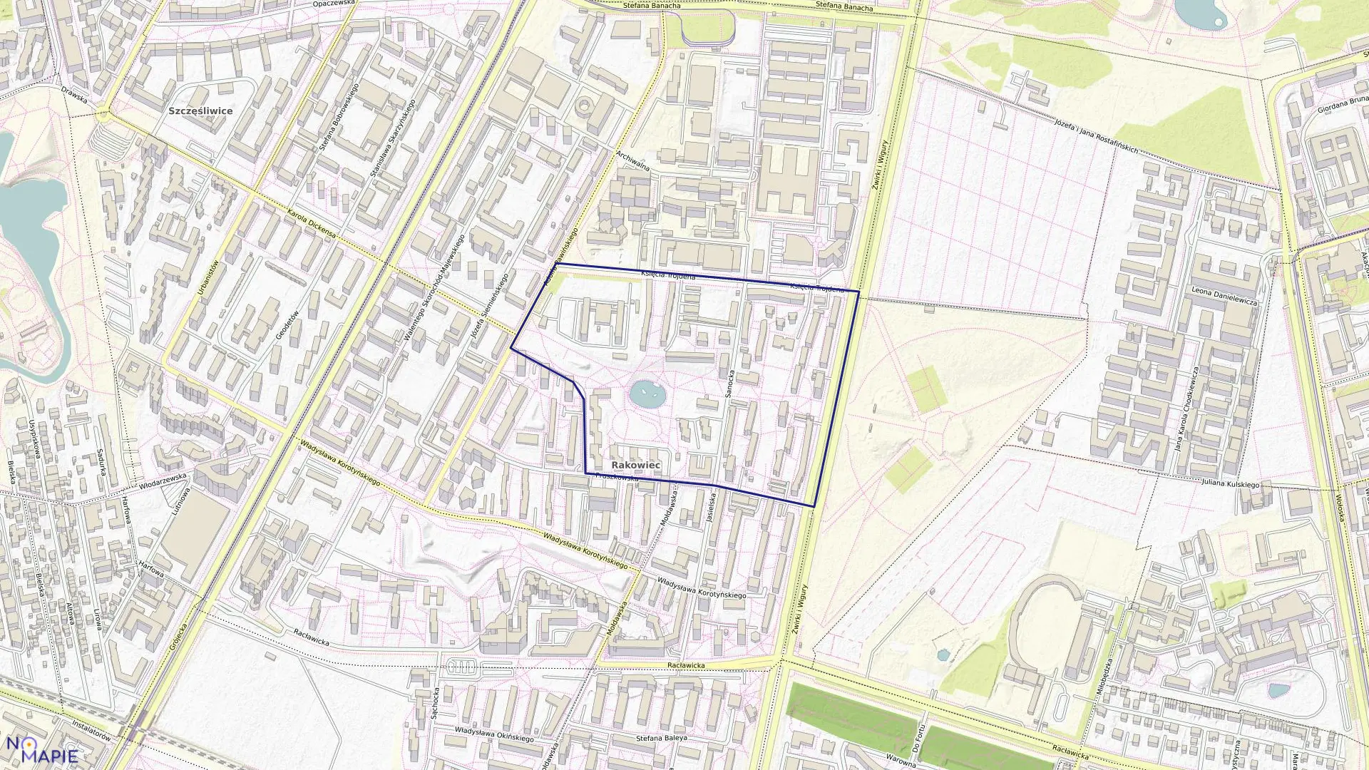 Mapa obrębu 2-03-15 w mieście Warszawa