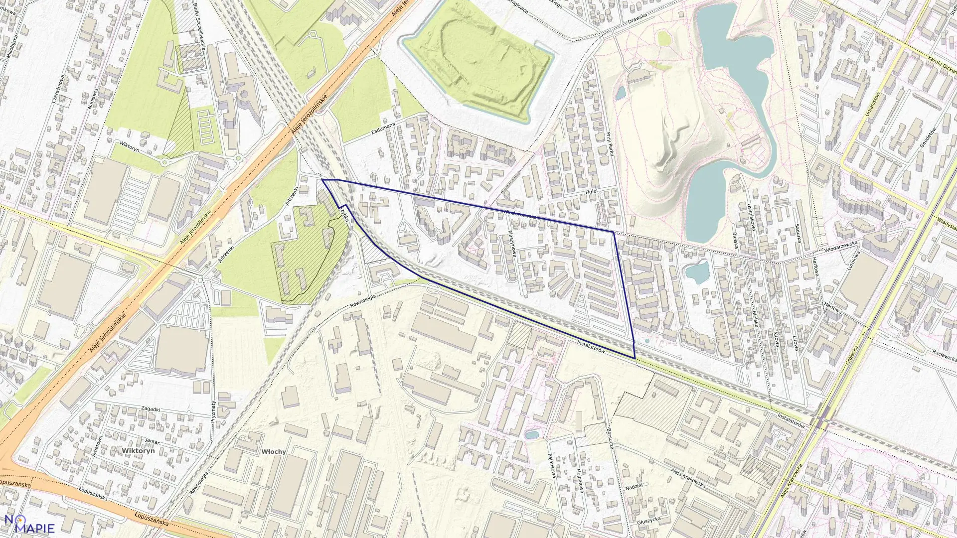 Mapa obrębu 2-03-17 w mieście Warszawa