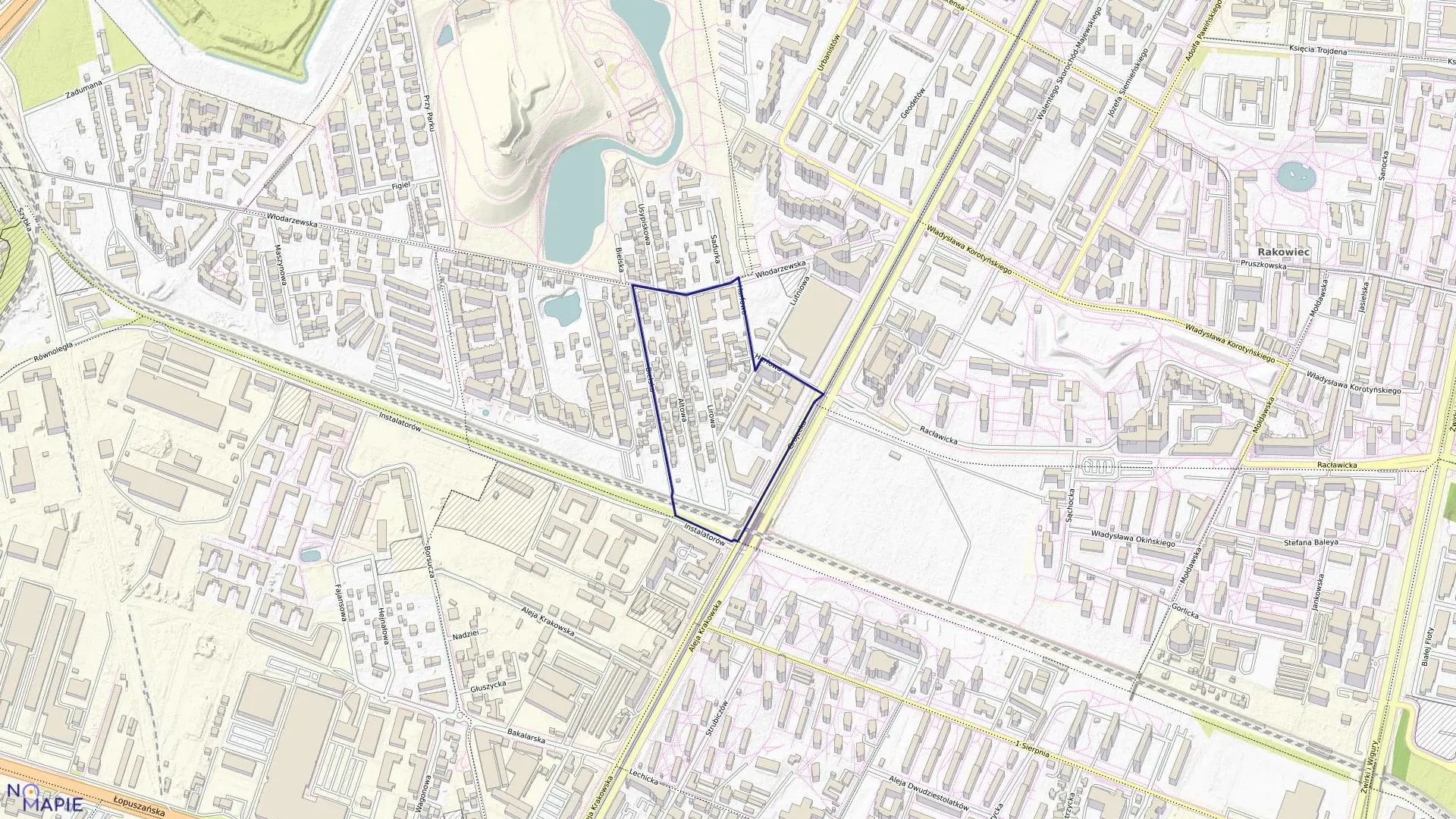 Mapa obrębu 2-03-19 w mieście Warszawa