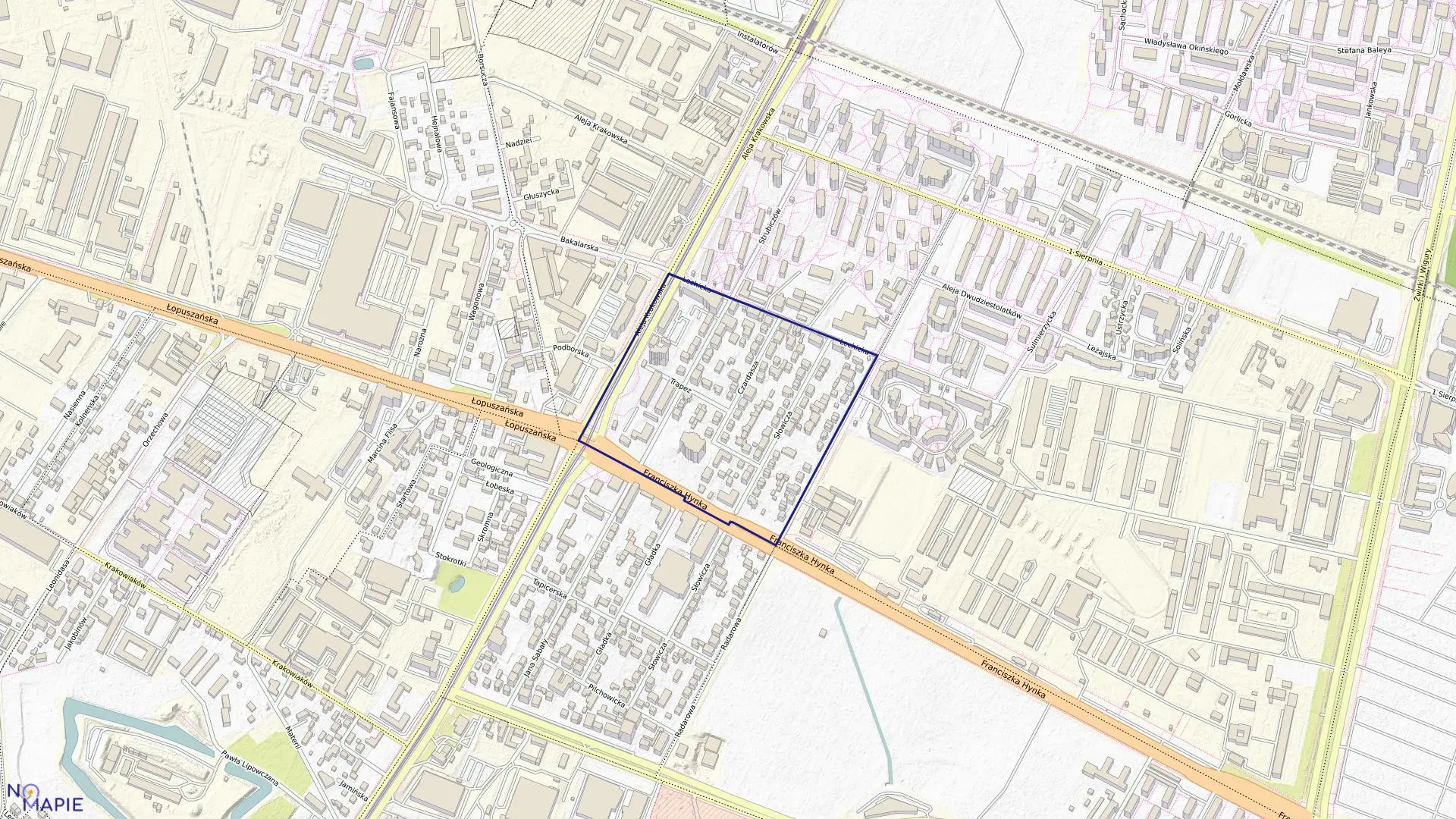 Mapa obrębu 2-04-03 w mieście Warszawa