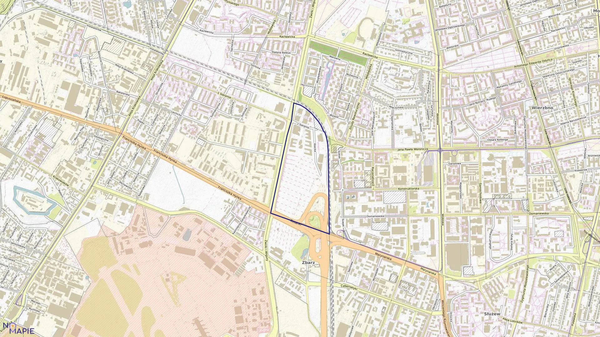 Mapa obrębu 2-04-05 w mieście Warszawa