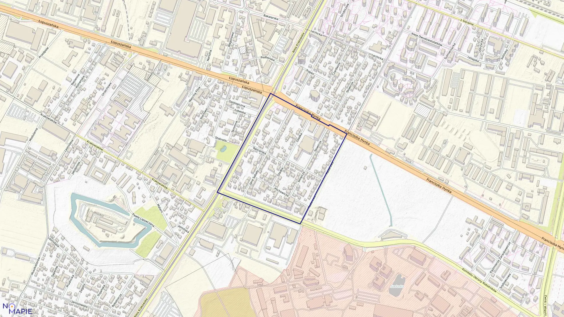 Mapa obrębu 2-04-06 w mieście Warszawa