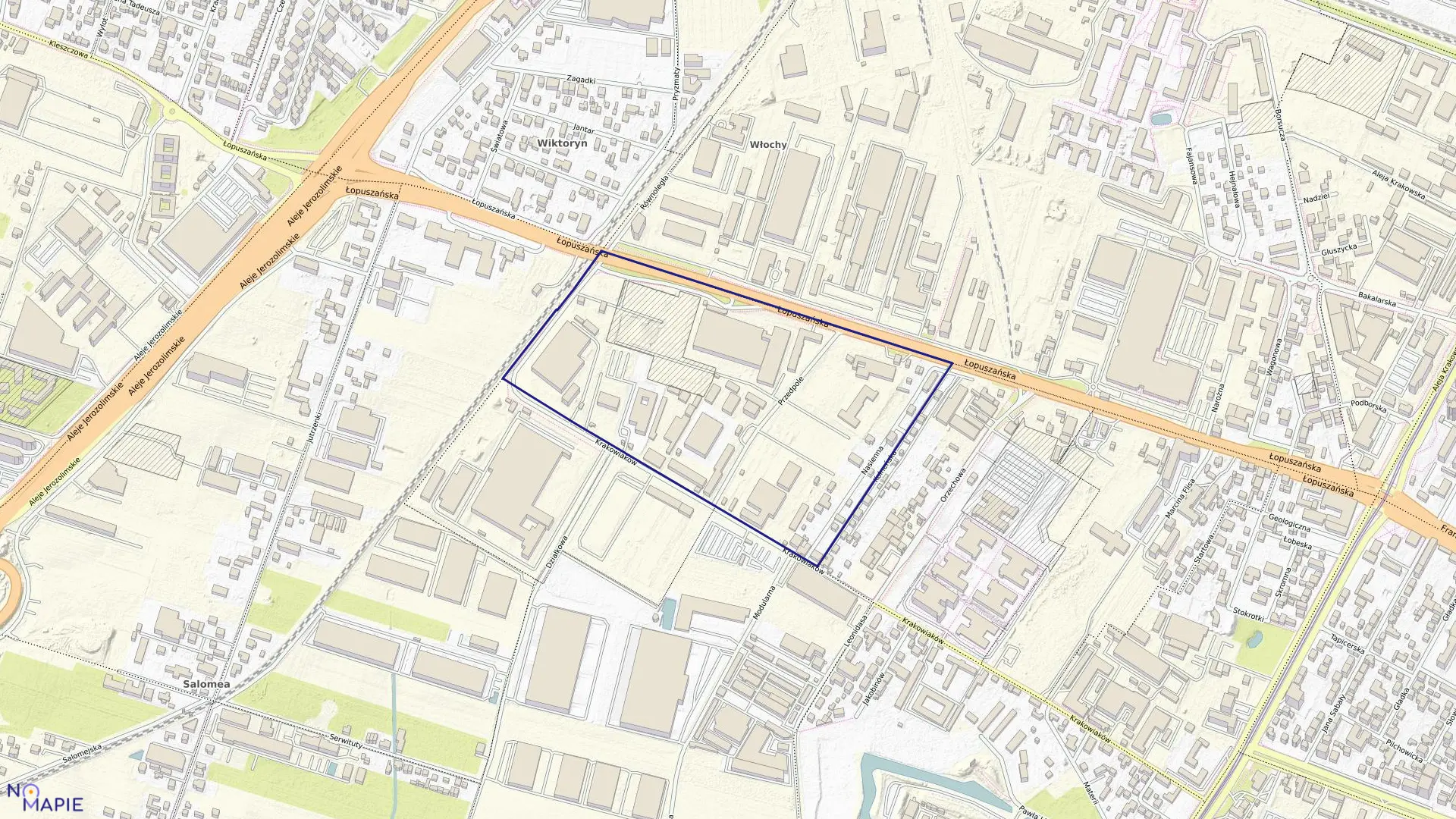 Mapa obrębu 2-05-03 w mieście Warszawa