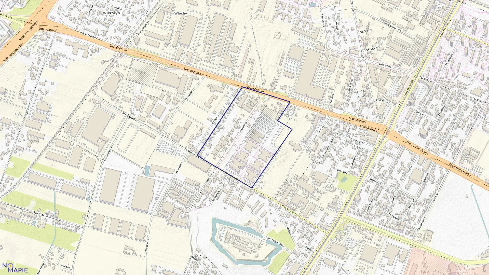 Mapa obrębu 2-05-04 w mieście Warszawa