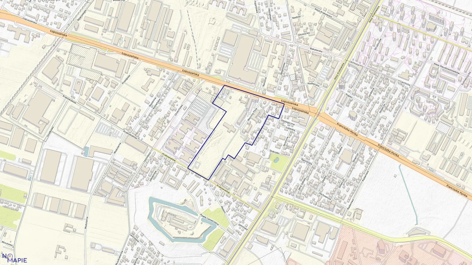 Mapa obrębu 2-05-05 w mieście Warszawa