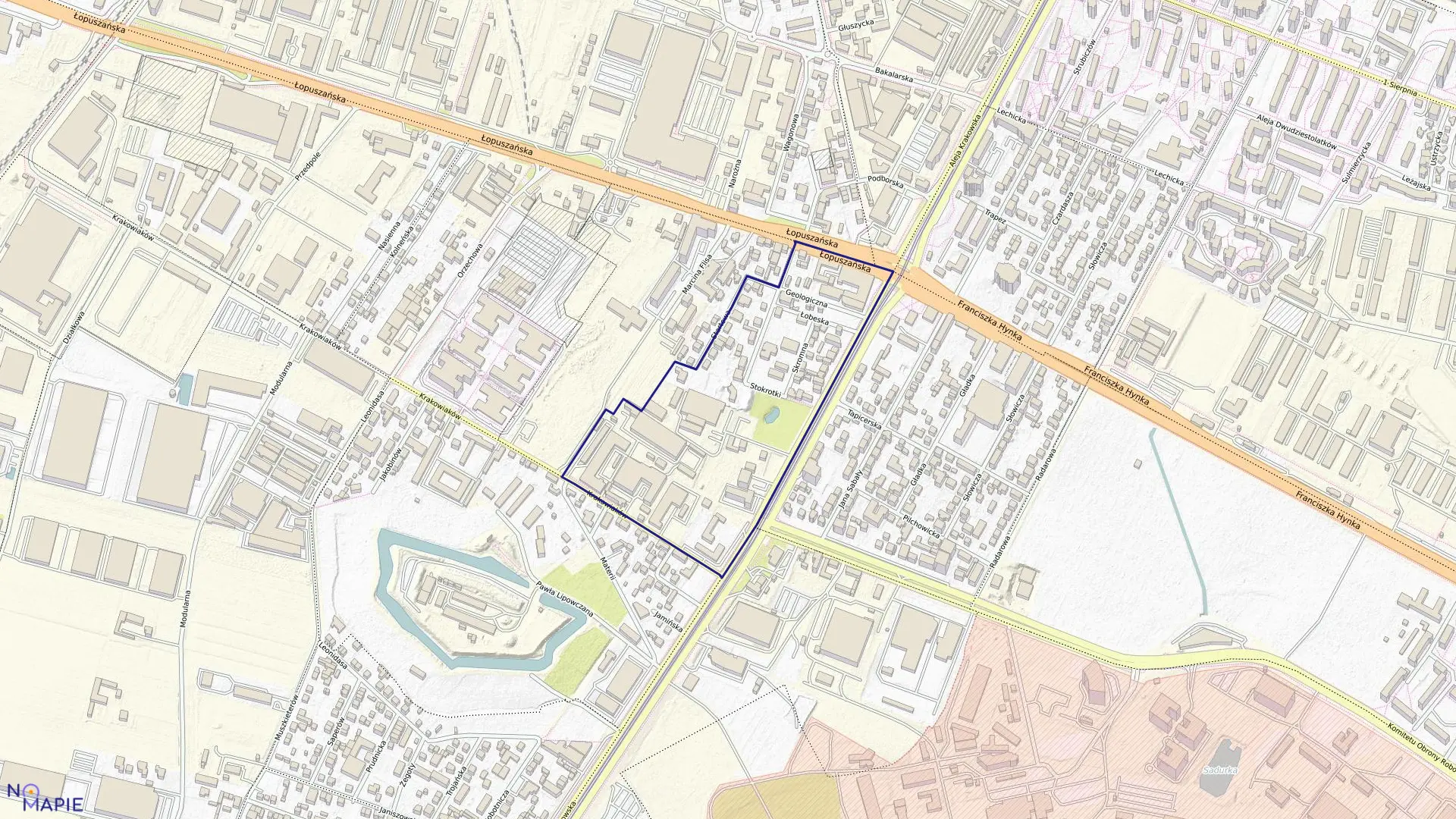 Mapa obrębu 2-05-06 w mieście Warszawa