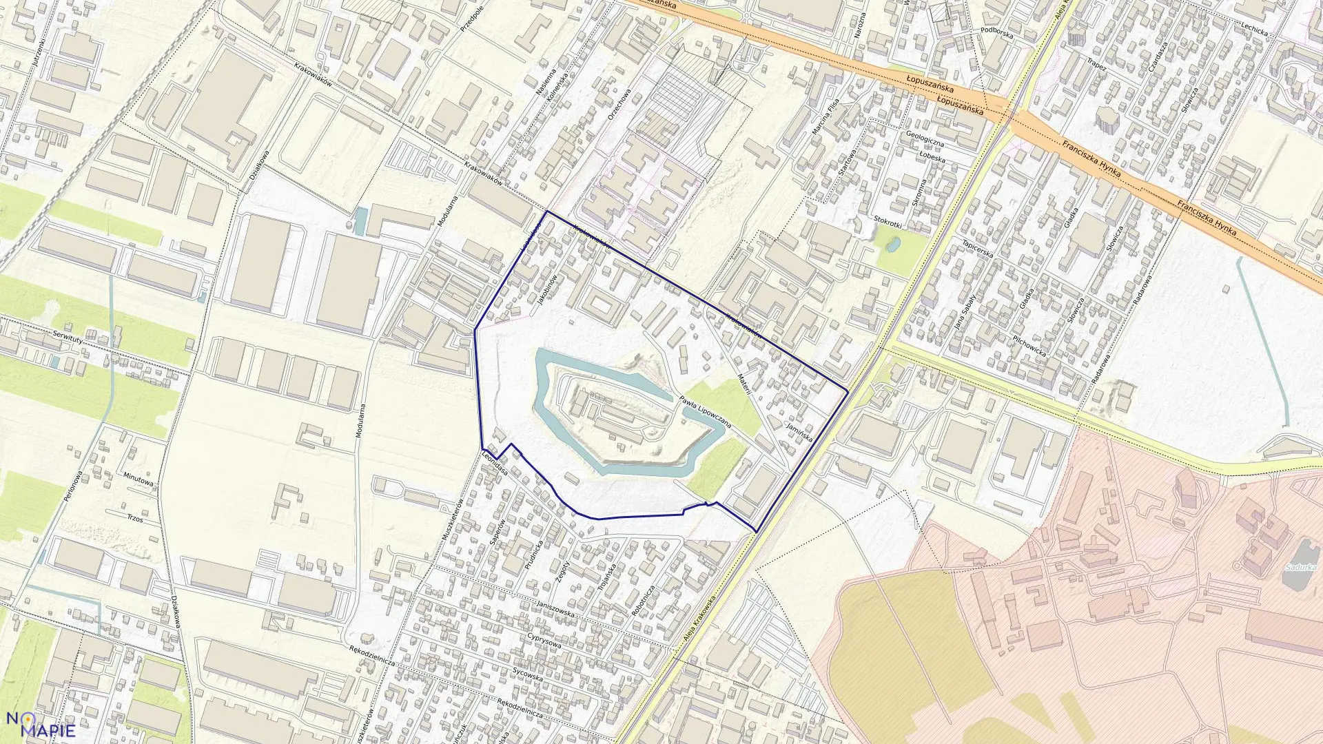 Mapa obrębu 2-05-07 w mieście Warszawa