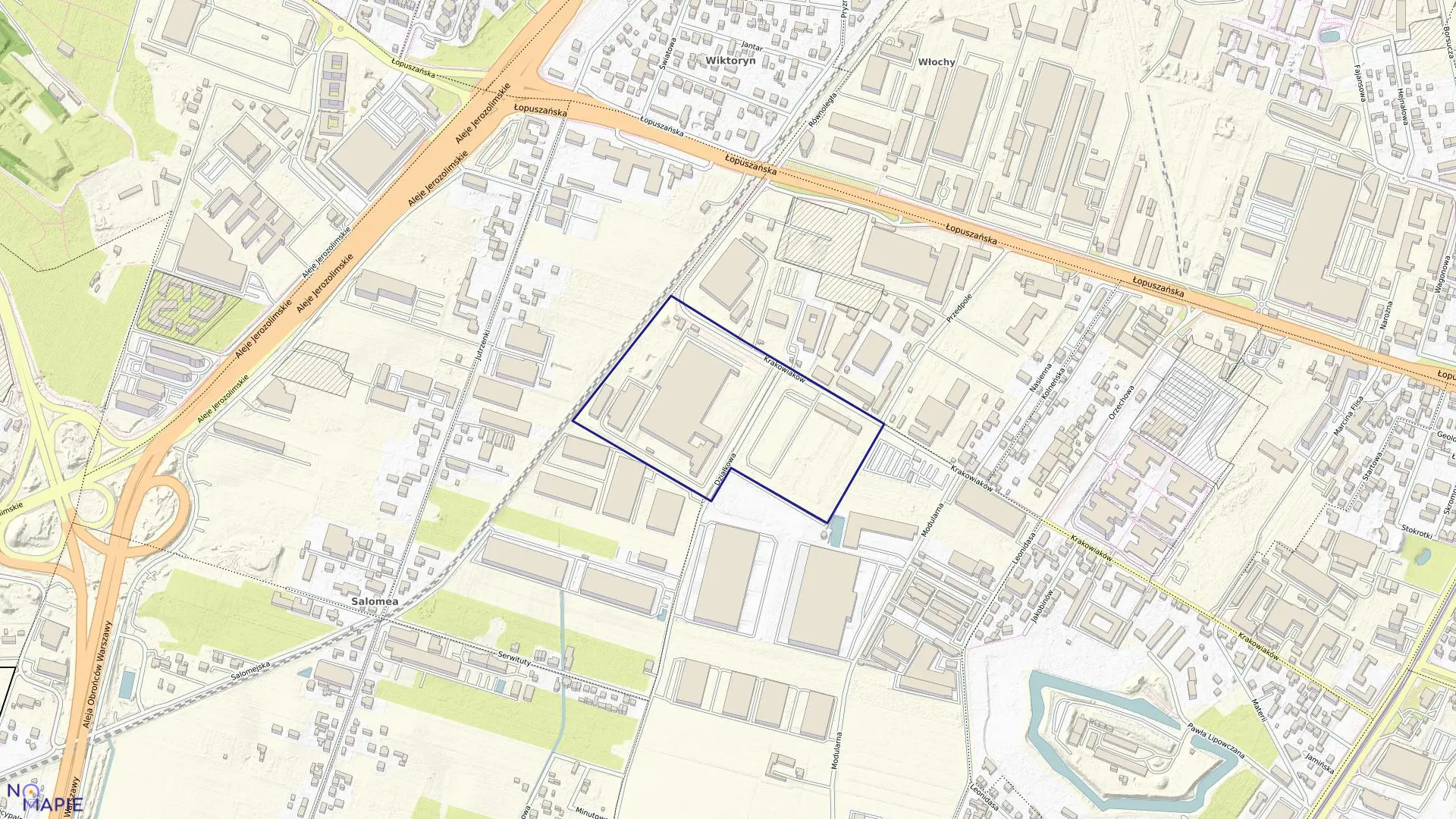 Mapa obrębu 2-05-08 w mieście Warszawa