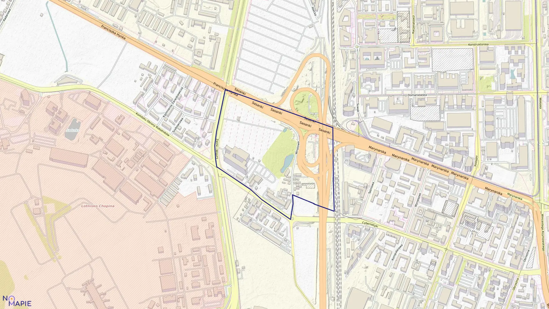 Mapa obrębu 2-06-01 w mieście Warszawa