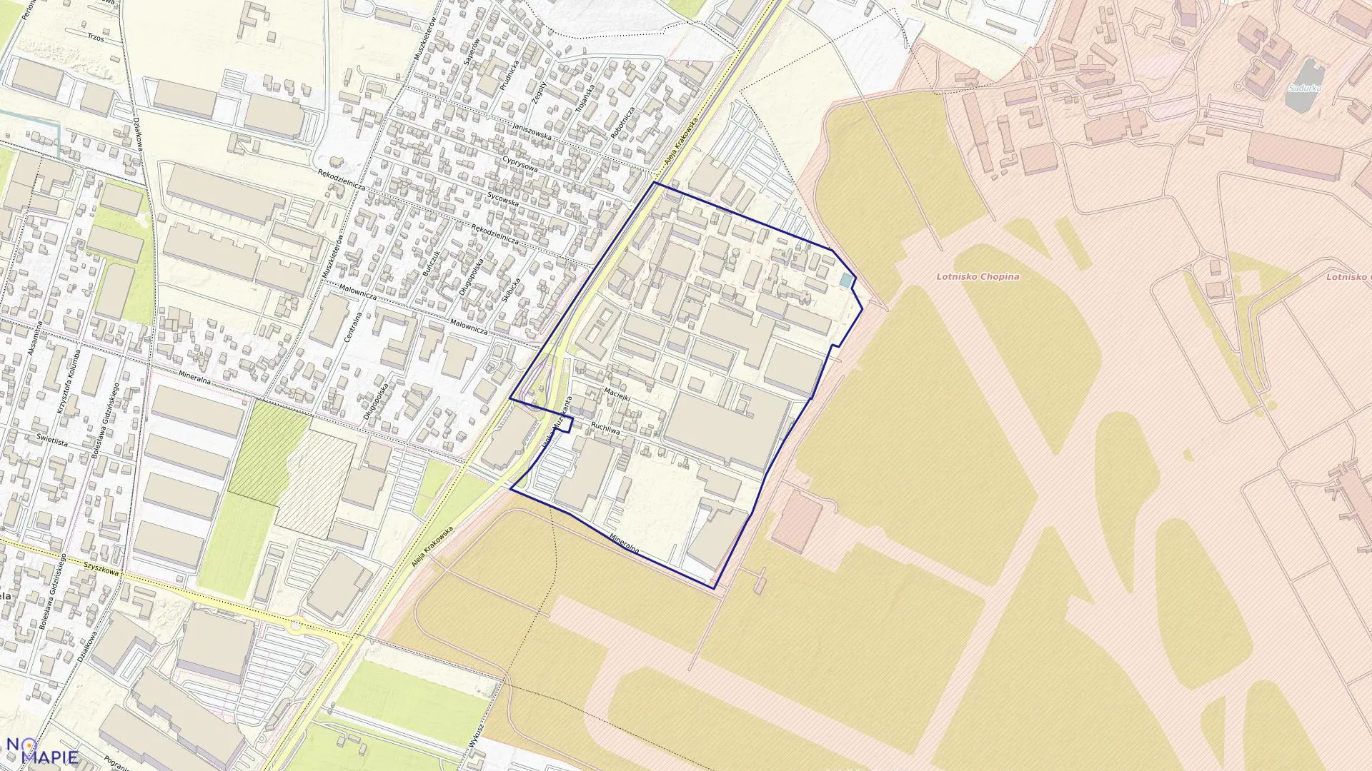 Mapa obrębu 2-06-04 w mieście Warszawa