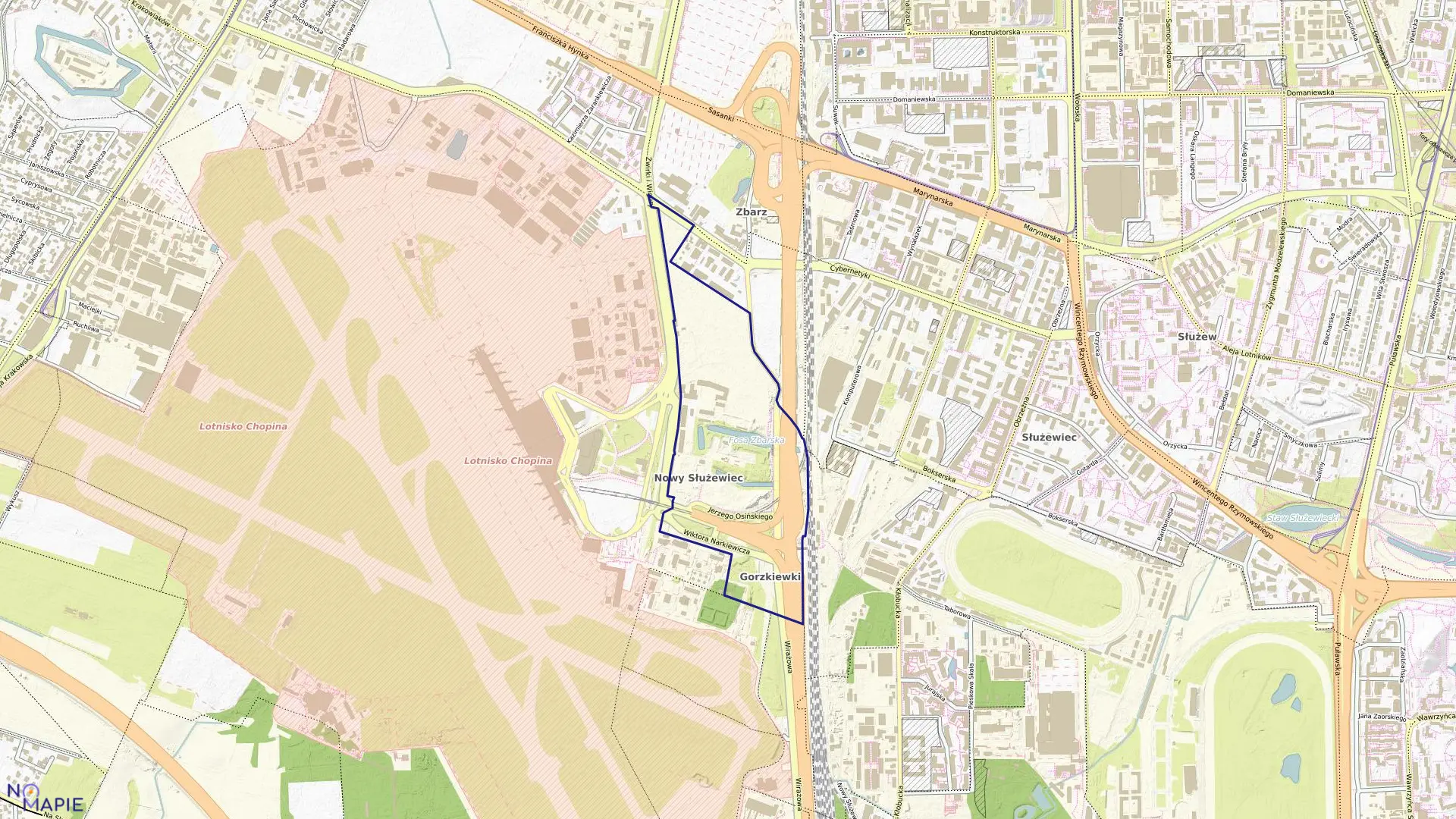 Mapa obrębu 2-06-05 w mieście Warszawa